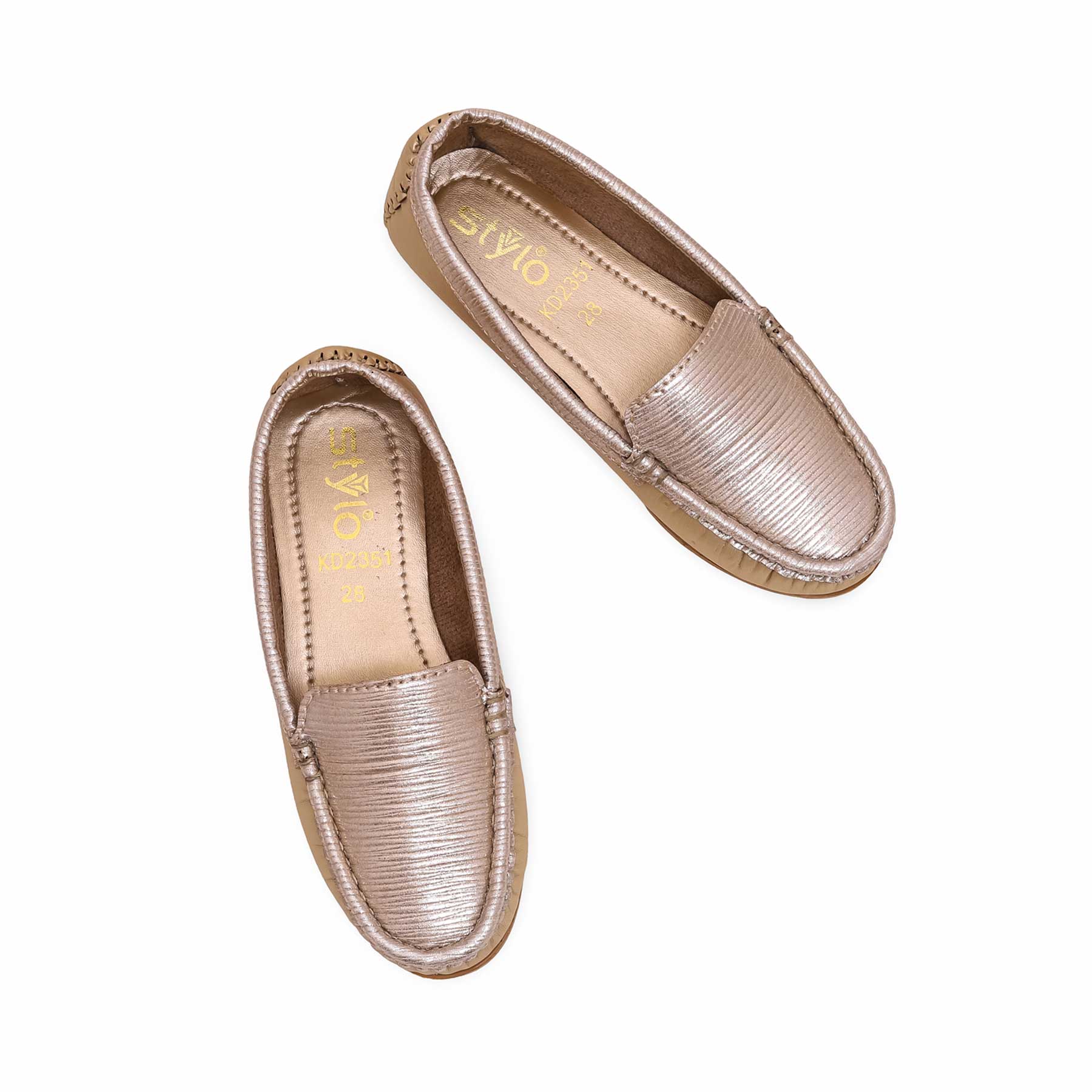 Girls Golden Formal Moccasin KD2351 - Image 5
