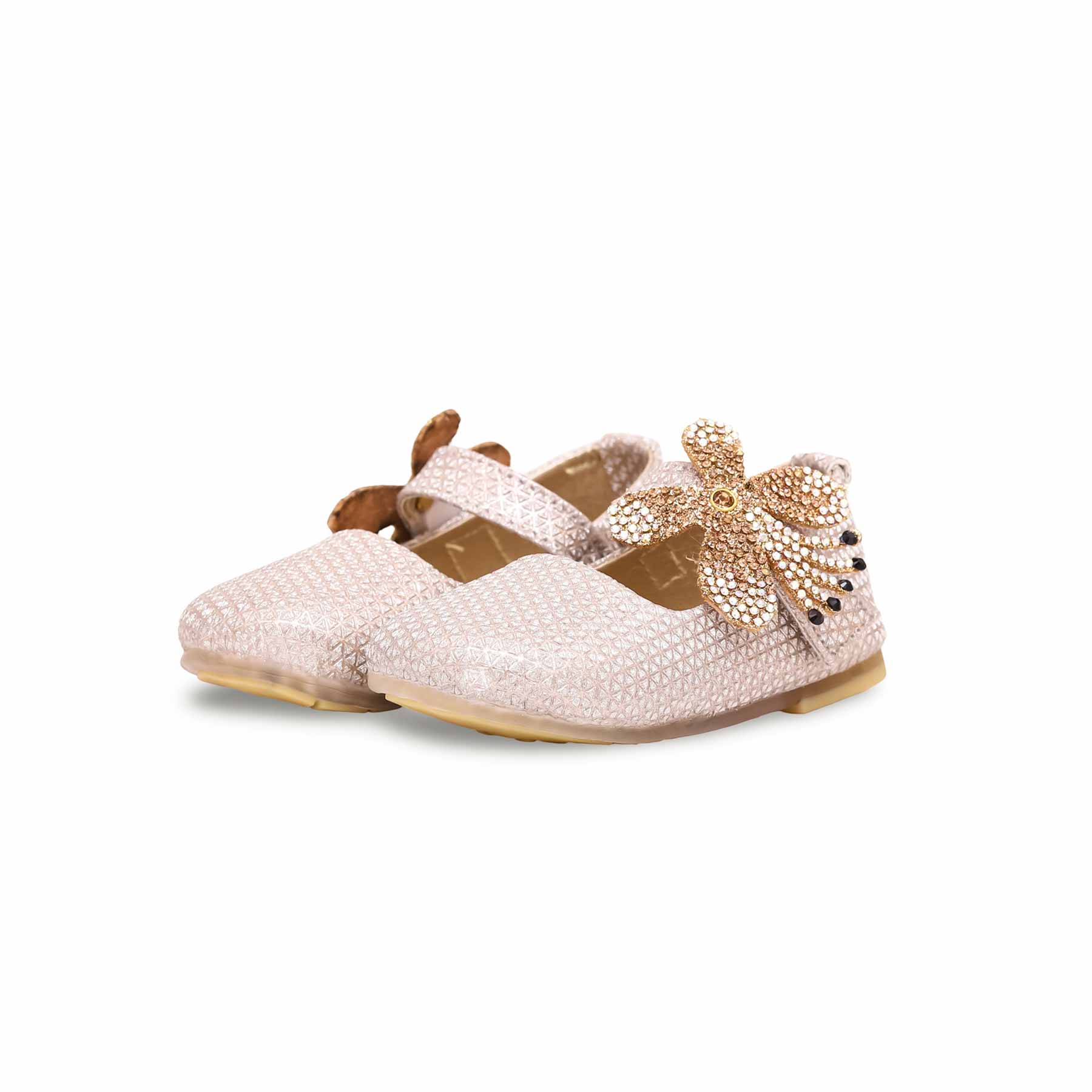 Girls Golden Formal Pumps KD0940 - Image 2