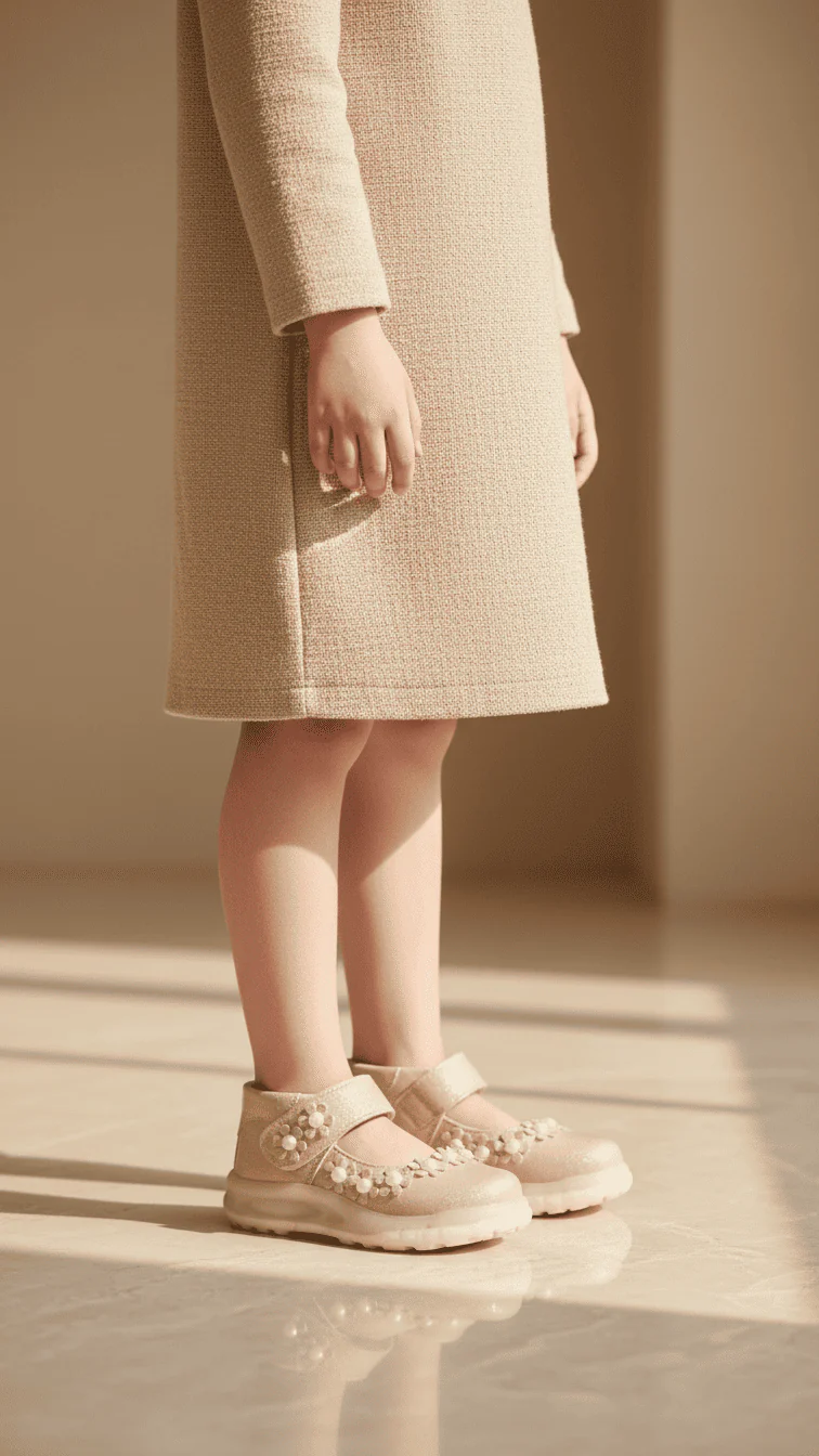 Girls Golden Formal Pumps KD2548