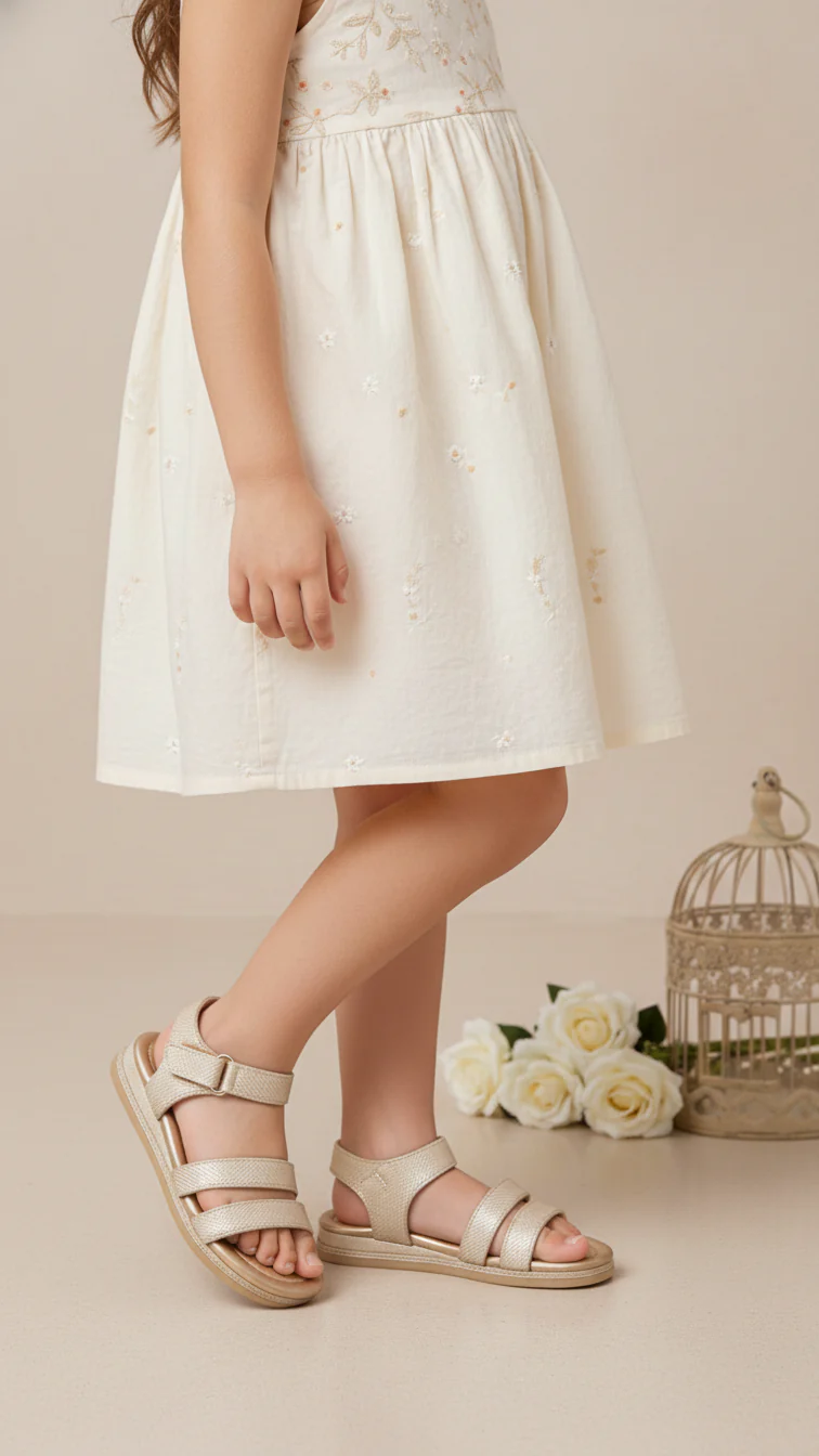 Girls Golden Formal Sandal KD5775