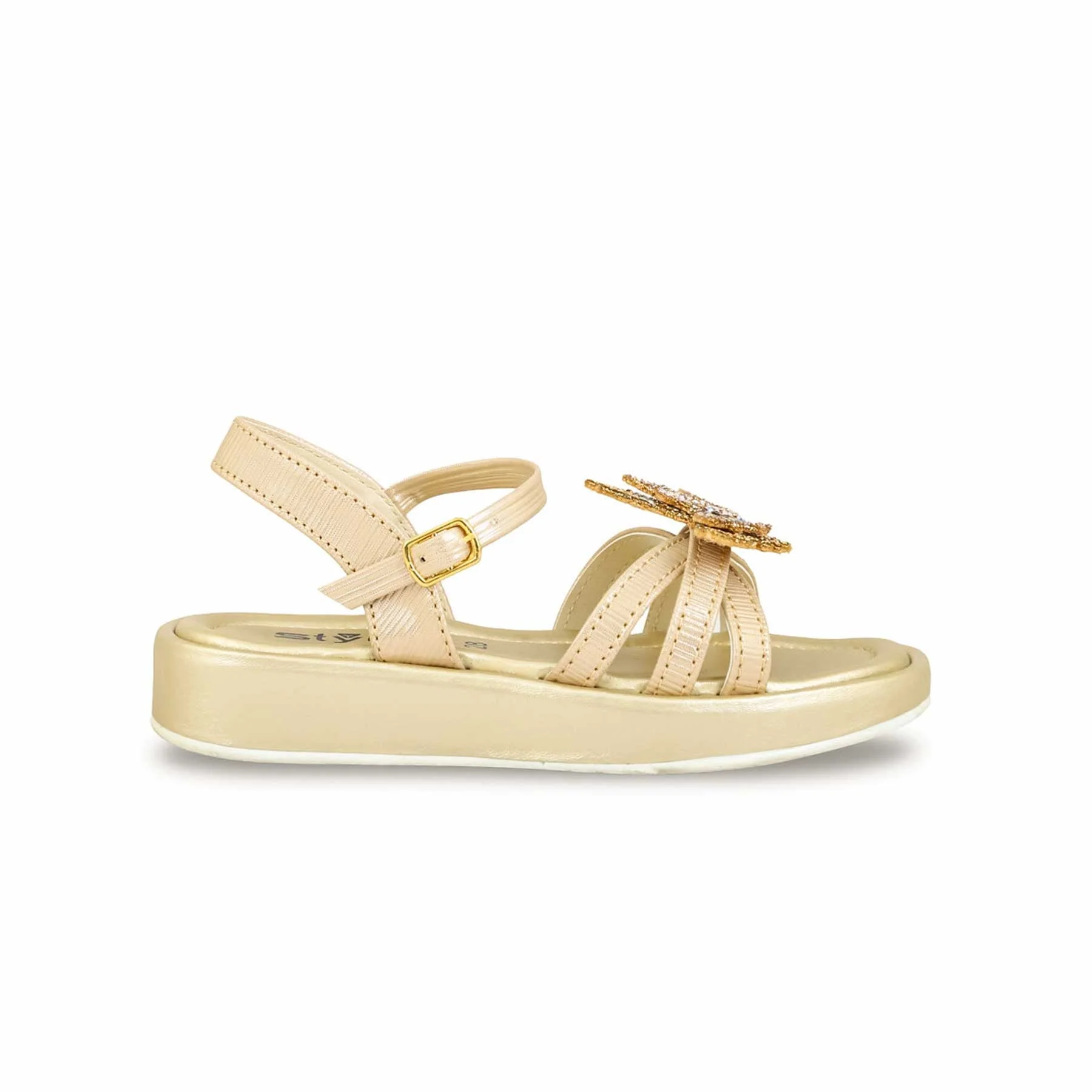 Girls Golden Formal Sandal KD9864 - Image 2