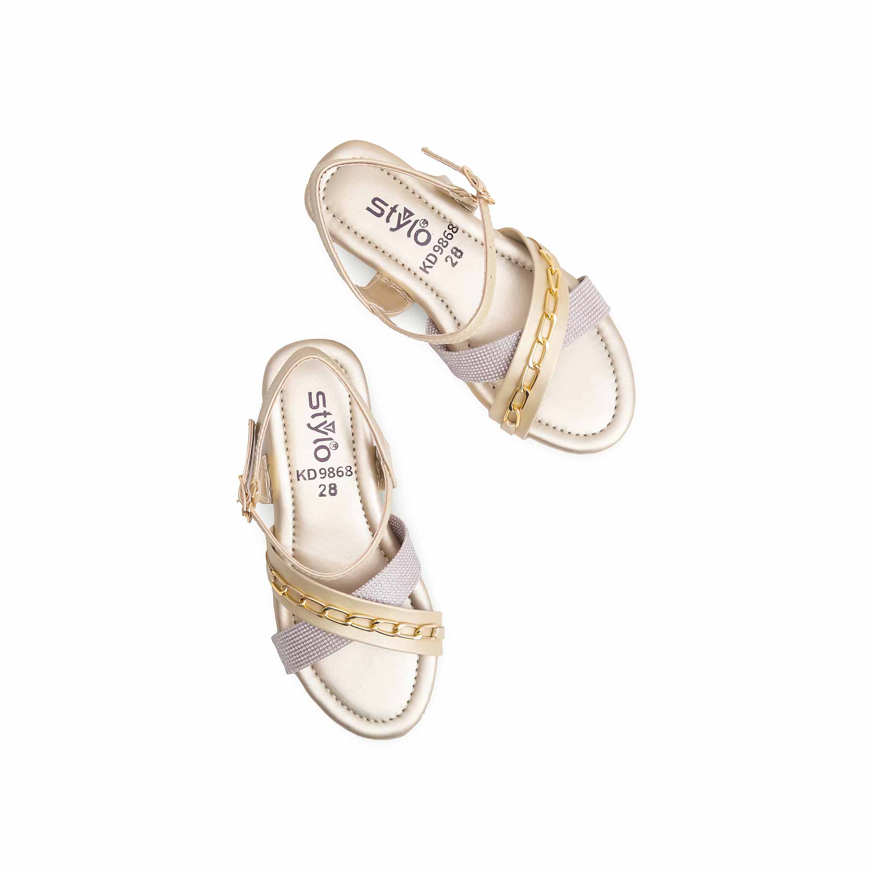Girls Golden Formal Sandal KD9868 - Image 6