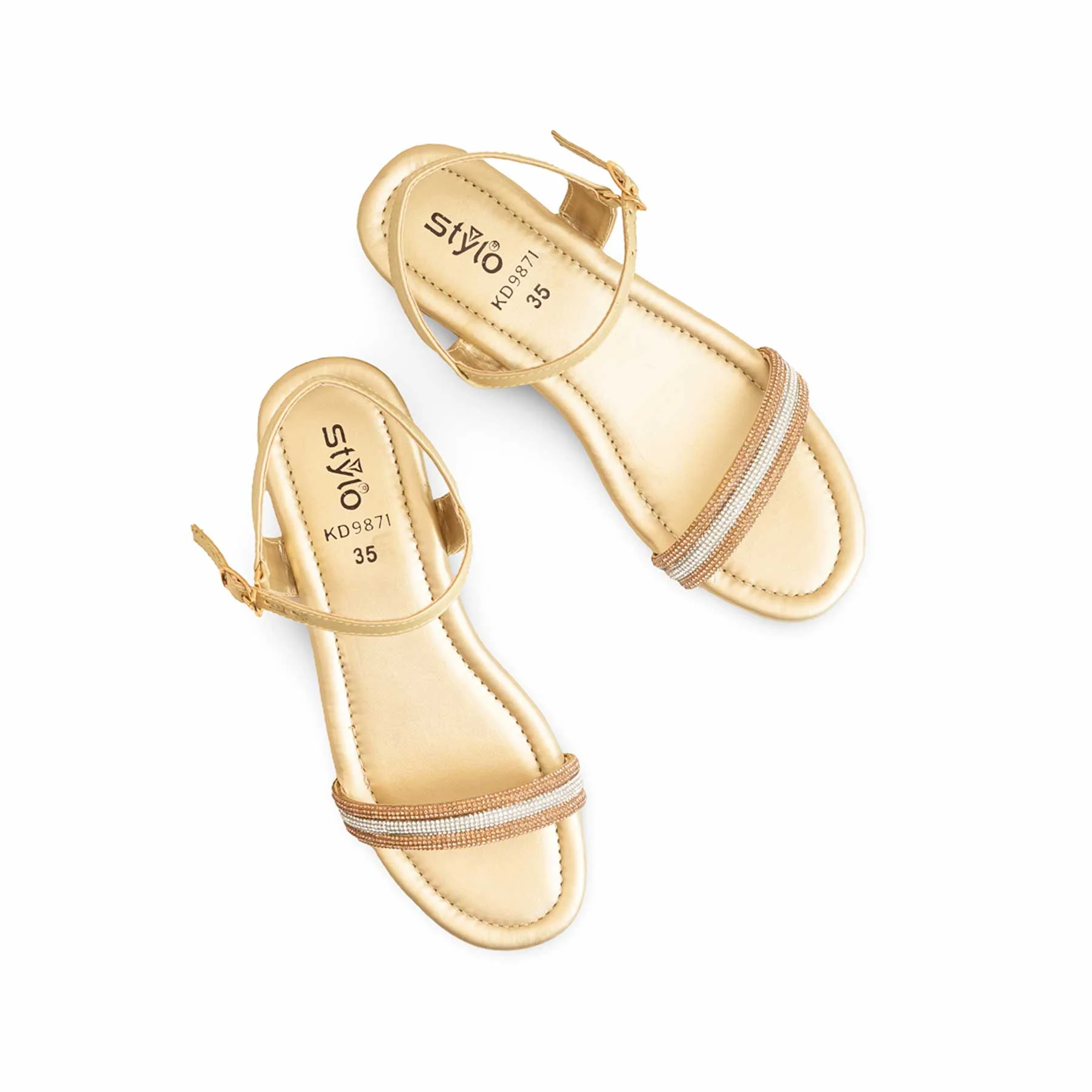 Girls Golden Formal Sandal KD9871 - Image 5