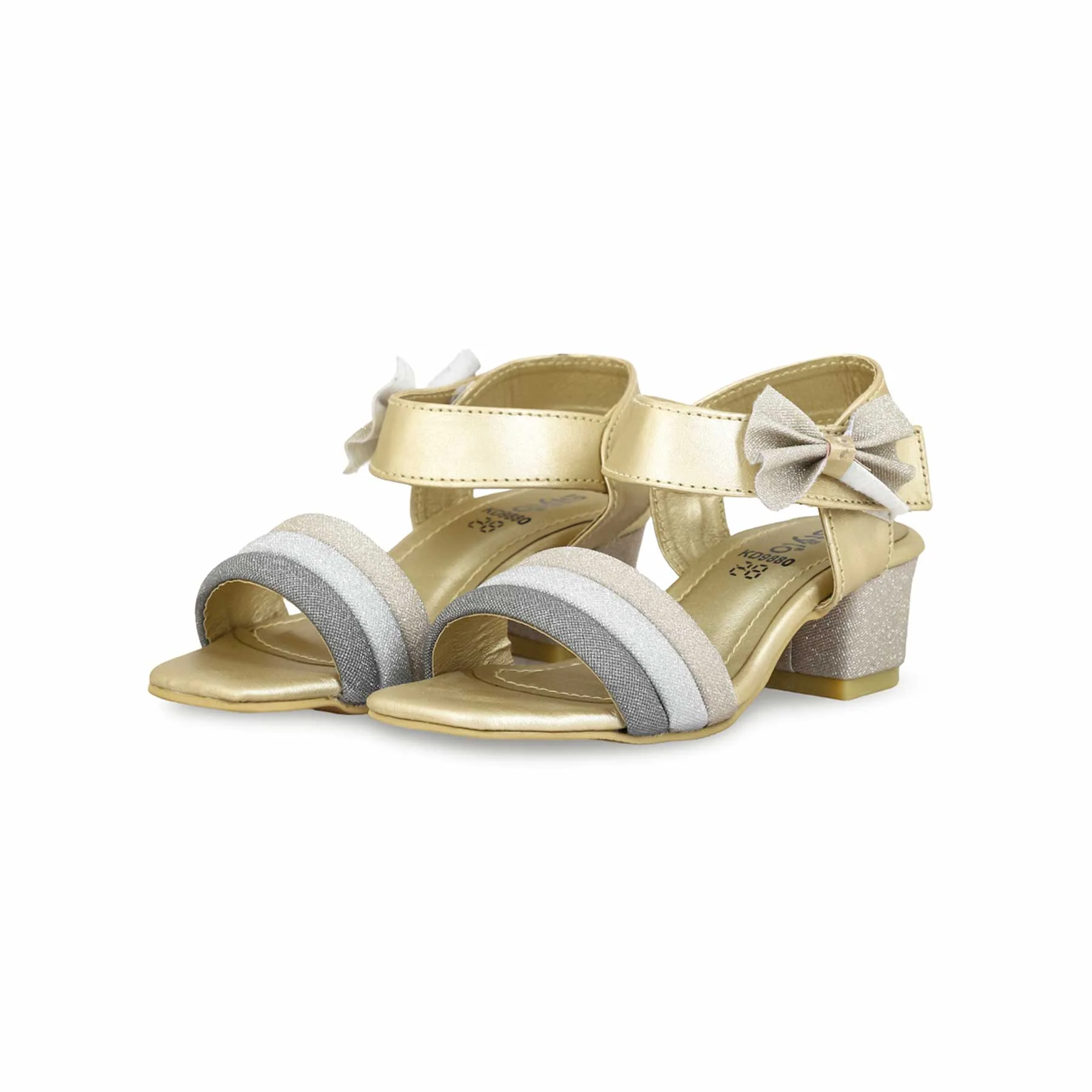 Girls Golden Formal Sandal KD9880 - Image 3