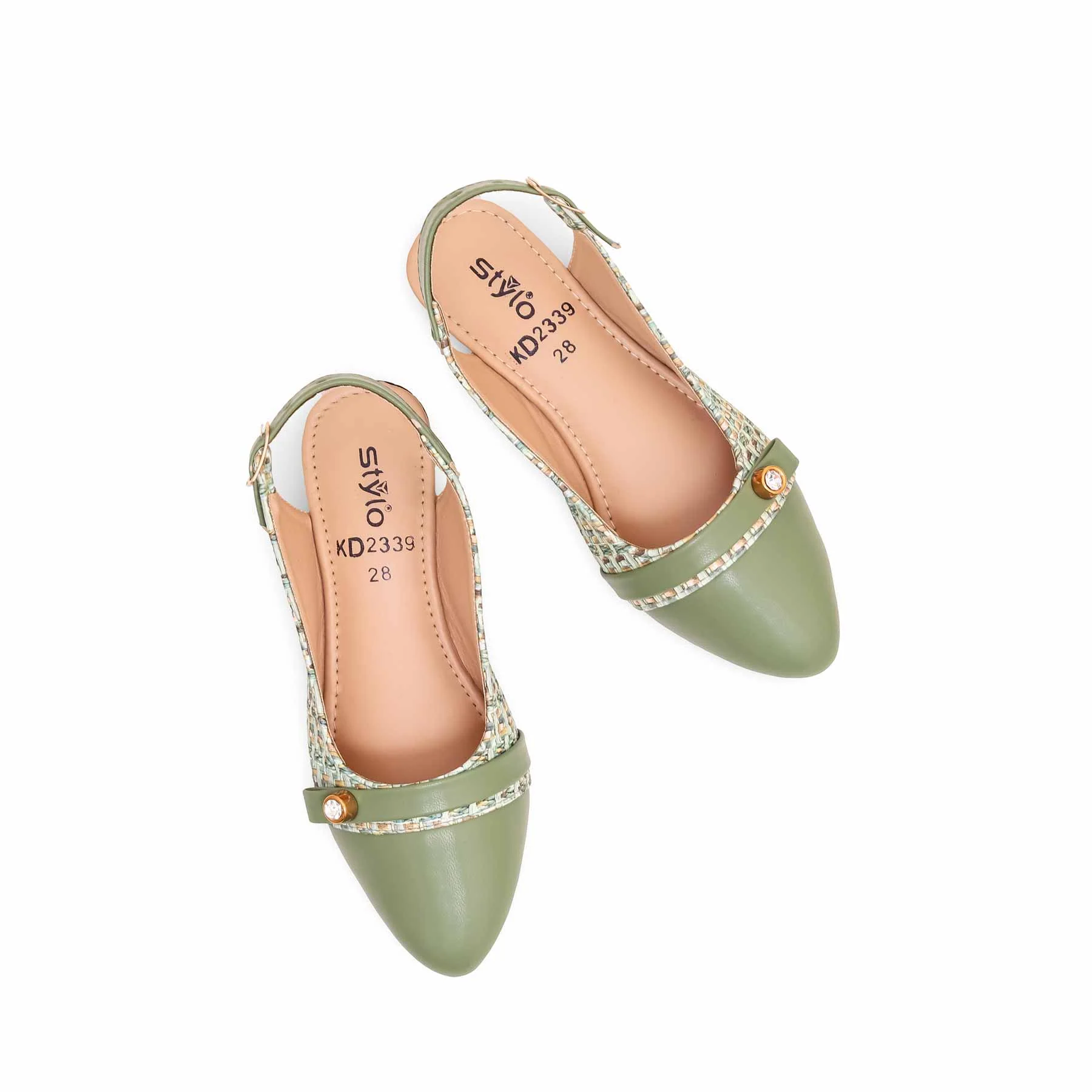 Girls Green Formal Pumps KD2339 - Image 5