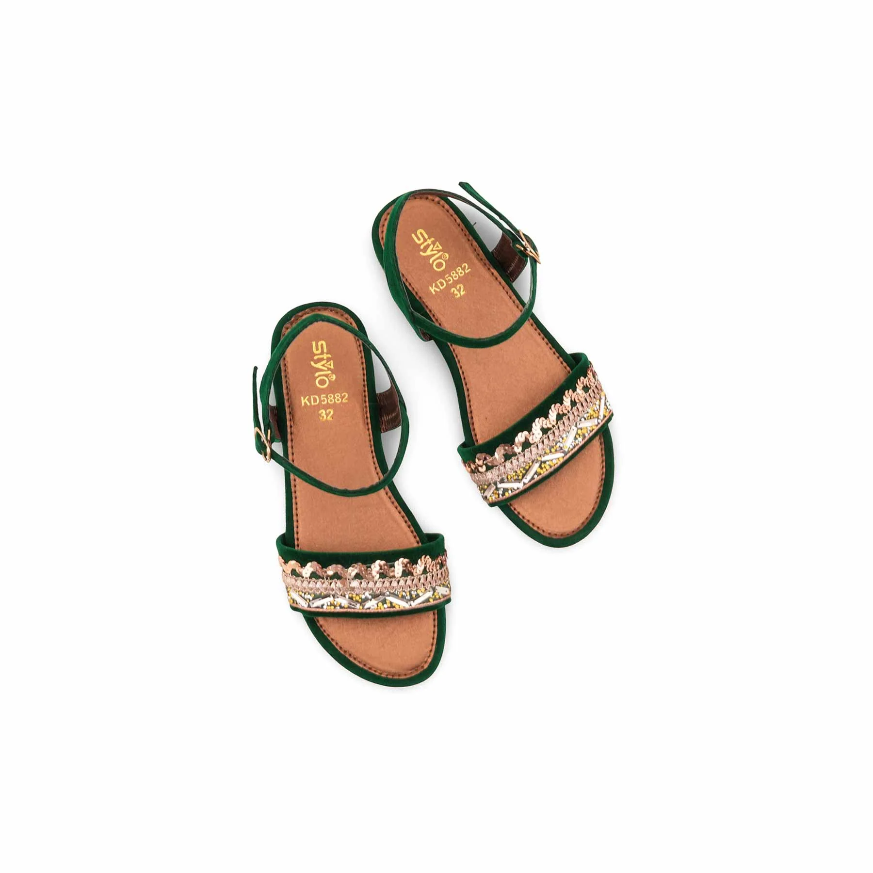 Girls Green Formal Sandal KD5882 - Image 5