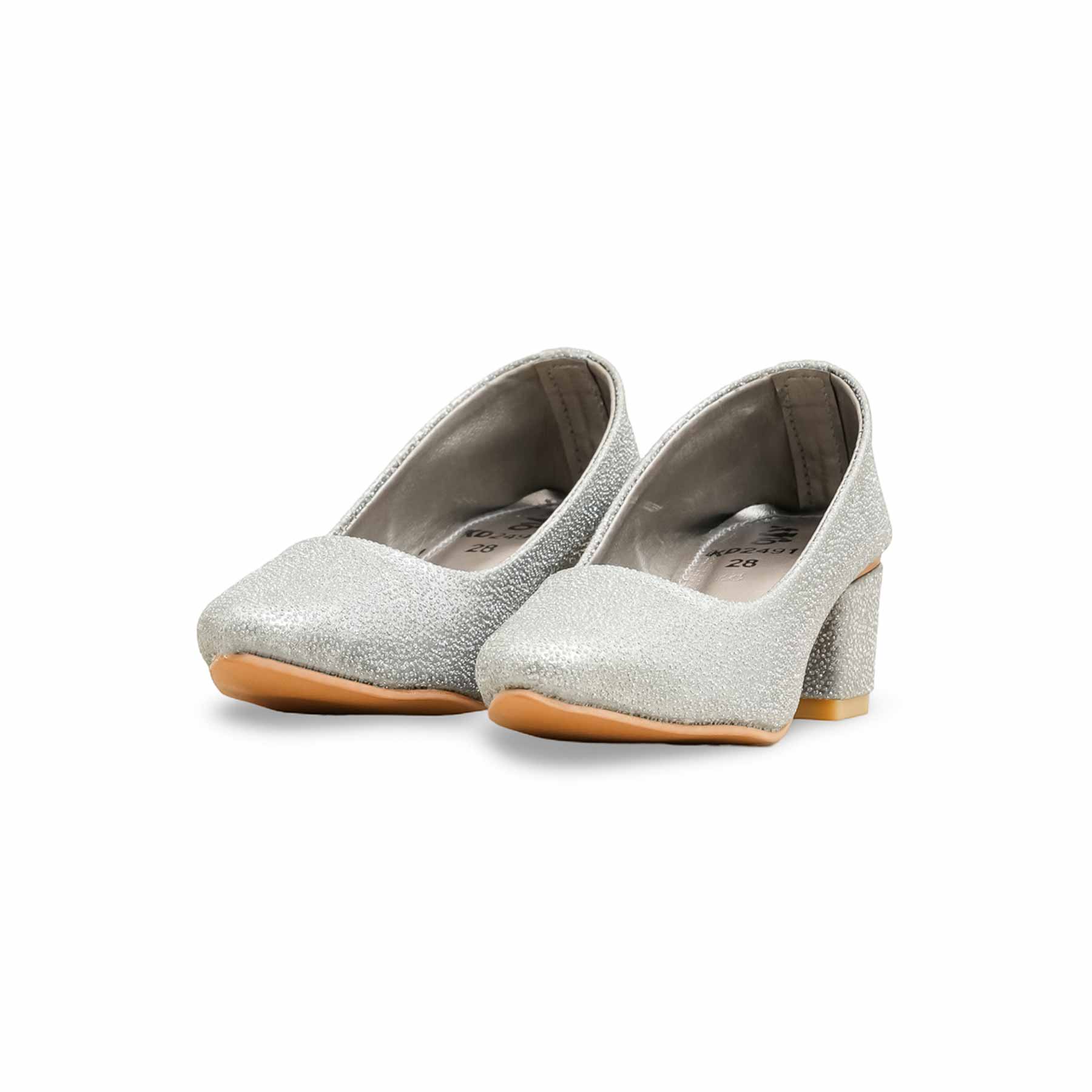 Girls Grey Fancy Pumps KD2491 - Image 3