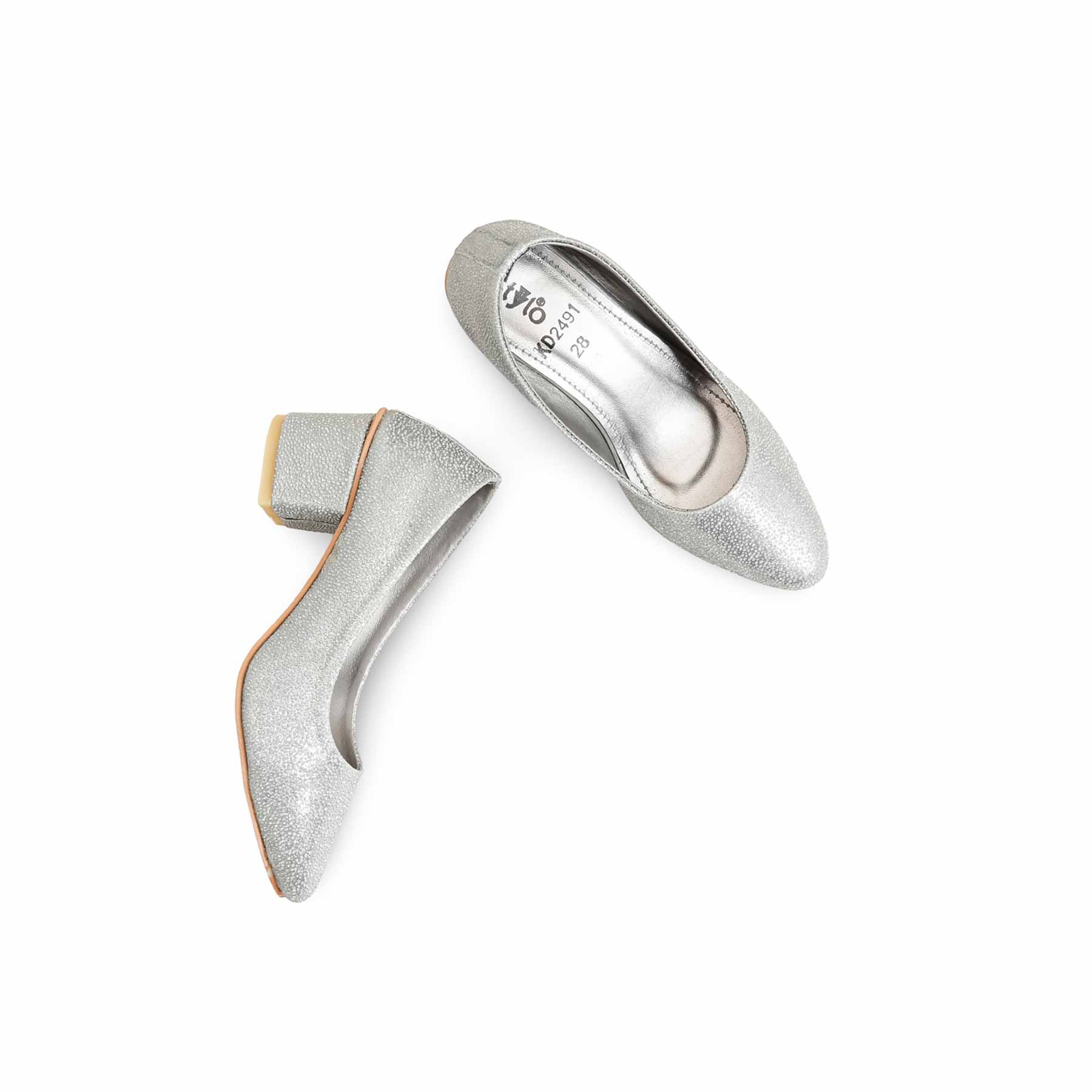 Girls Grey Fancy Pumps KD2491 - Image 5