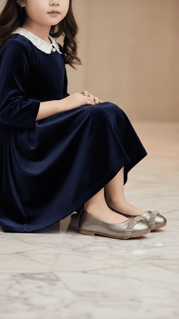 Girls Grey Fancy Pumps KD2562