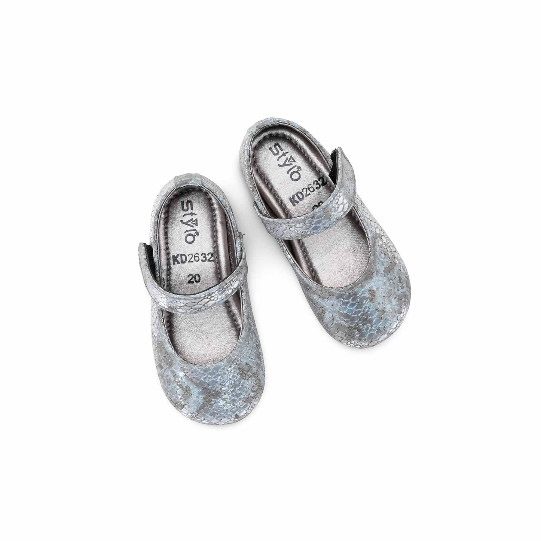 Girls Grey Fancy Pumps KD2632 - Image 5
