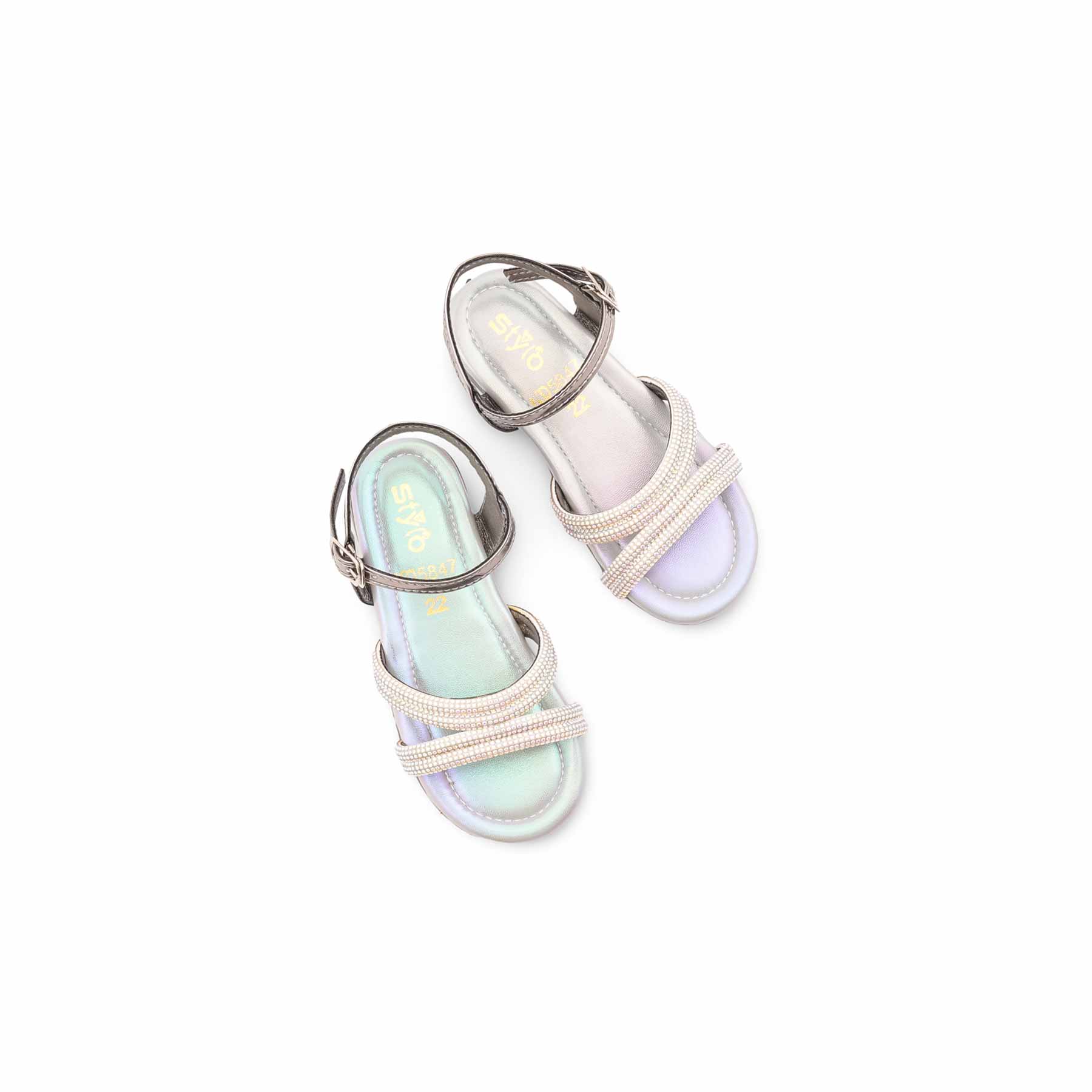 Girls Grey Fancy Sandal KD5847 - Image 5