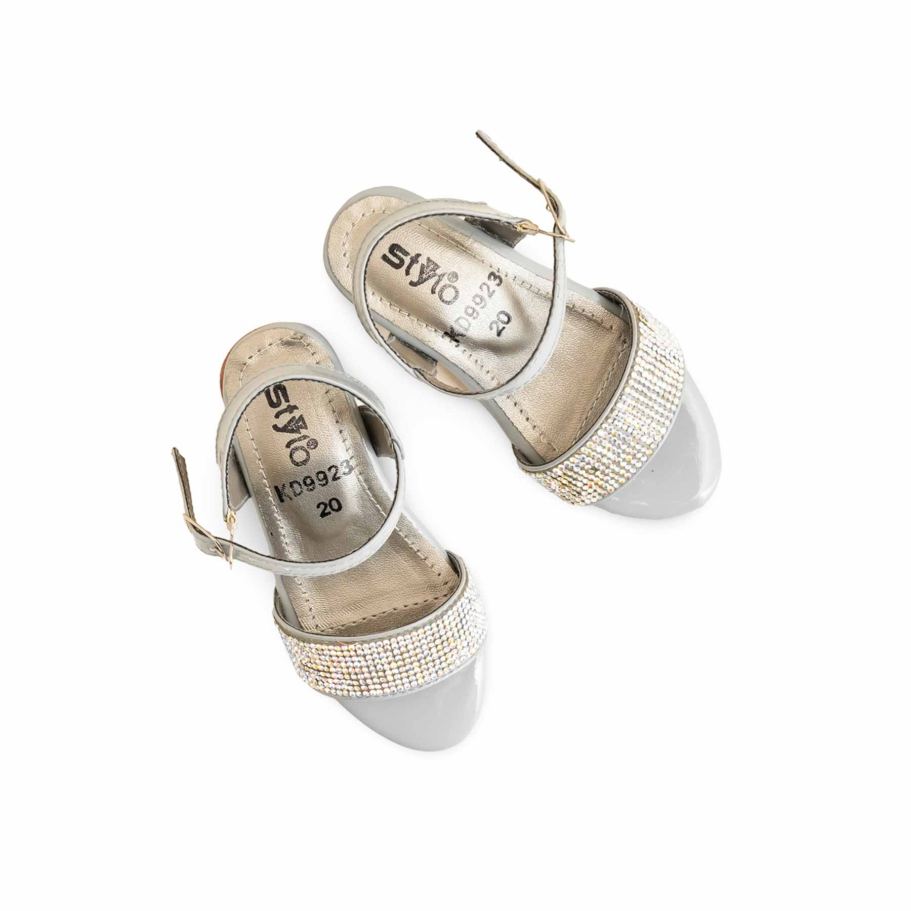 Girls Grey Fancy Sandal KD9923 - Image 5