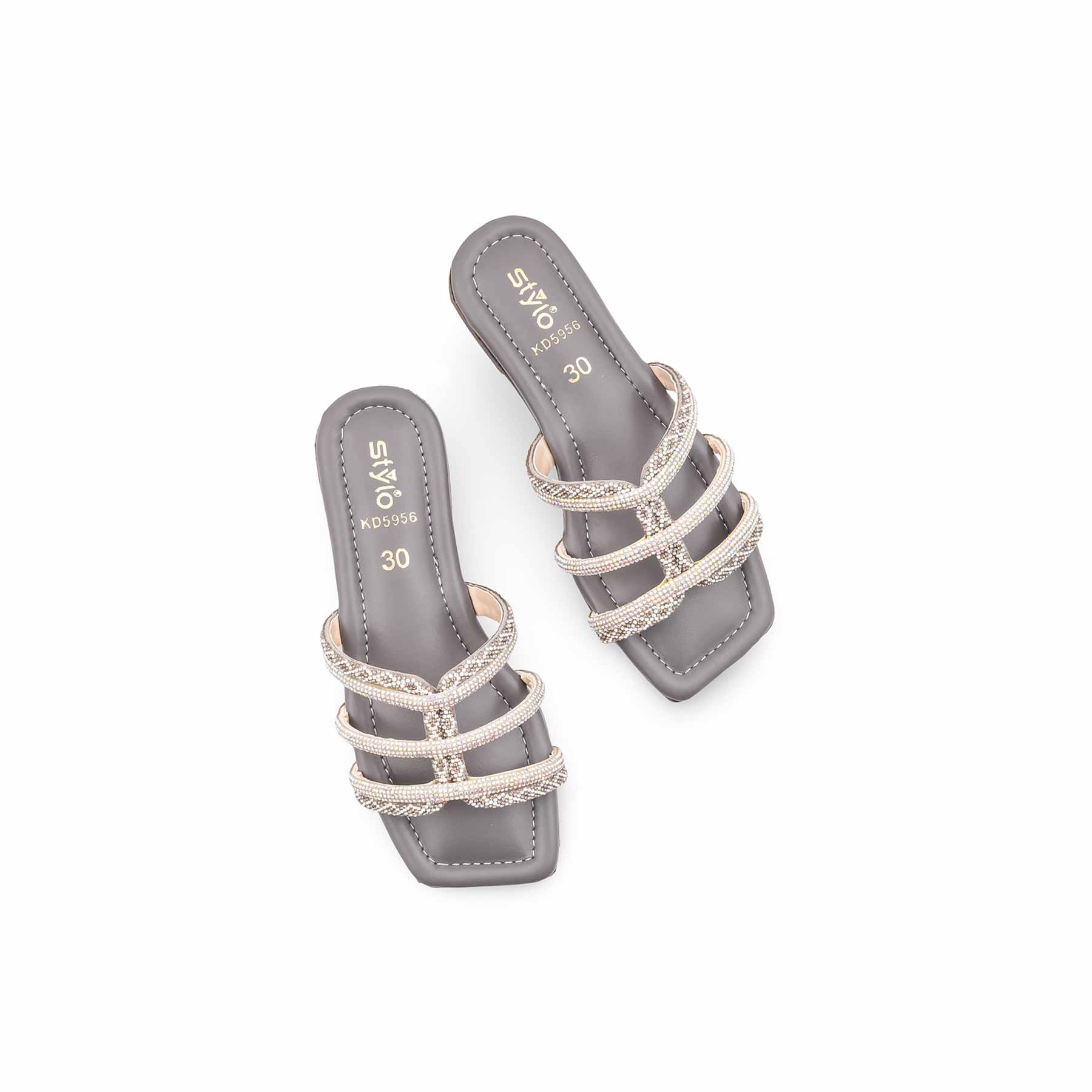 Girls Grey Fancy Slipper KD5956 - Image 5