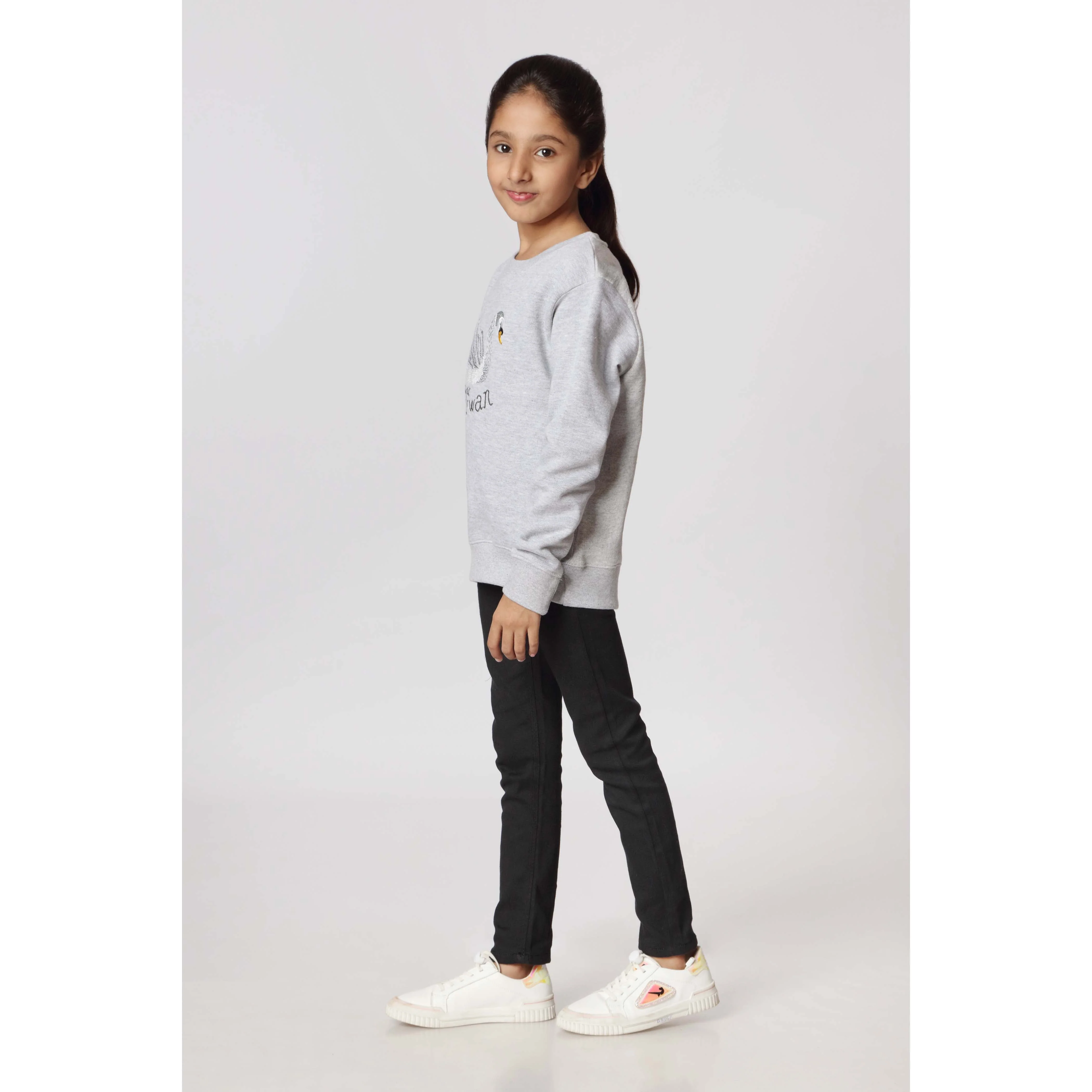 Girls Grey Fleece Sweat Shirt PW2851 - Image 2