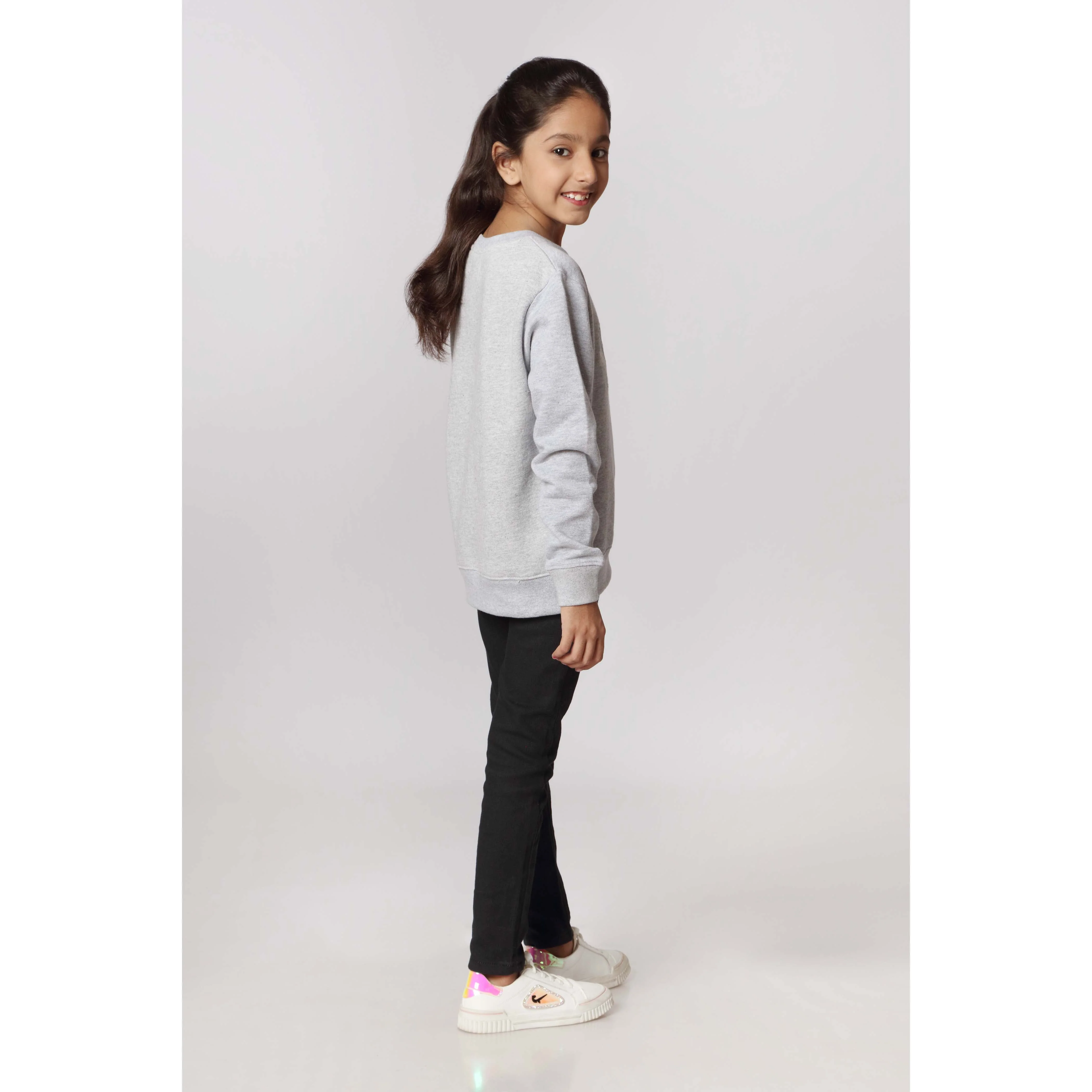 Girls Grey Fleece Sweat Shirt PW2851 - Image 3