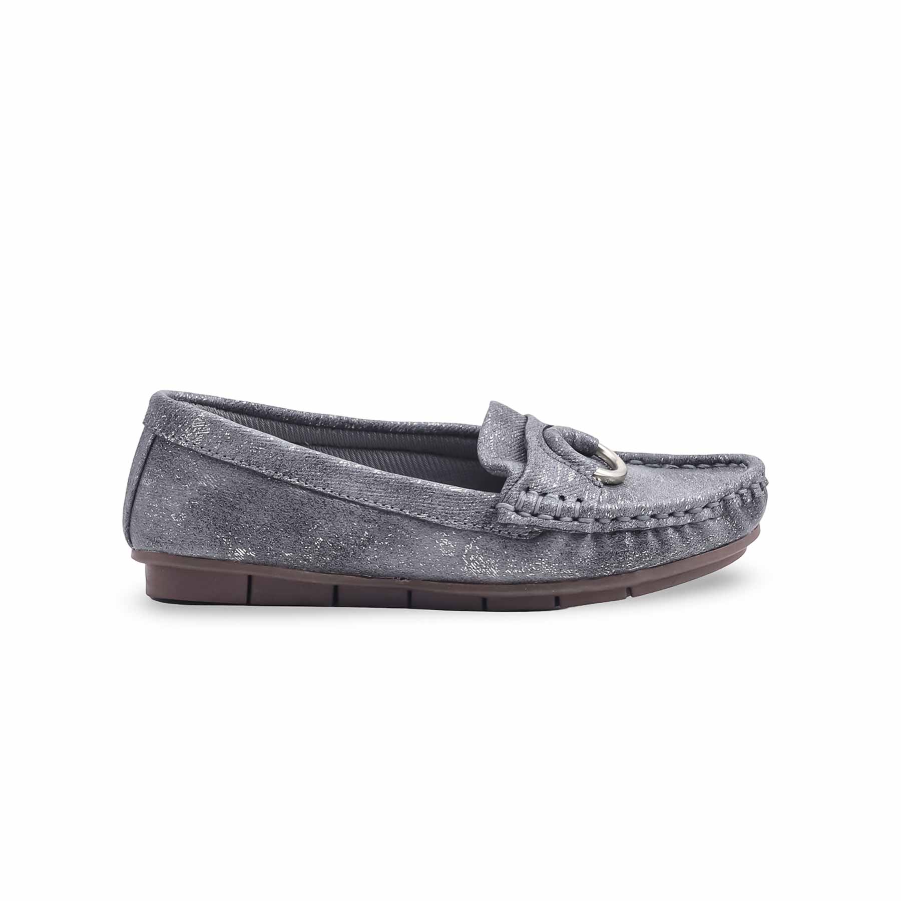 Girls Grey Formal Moccasin KD0909 - Image 2
