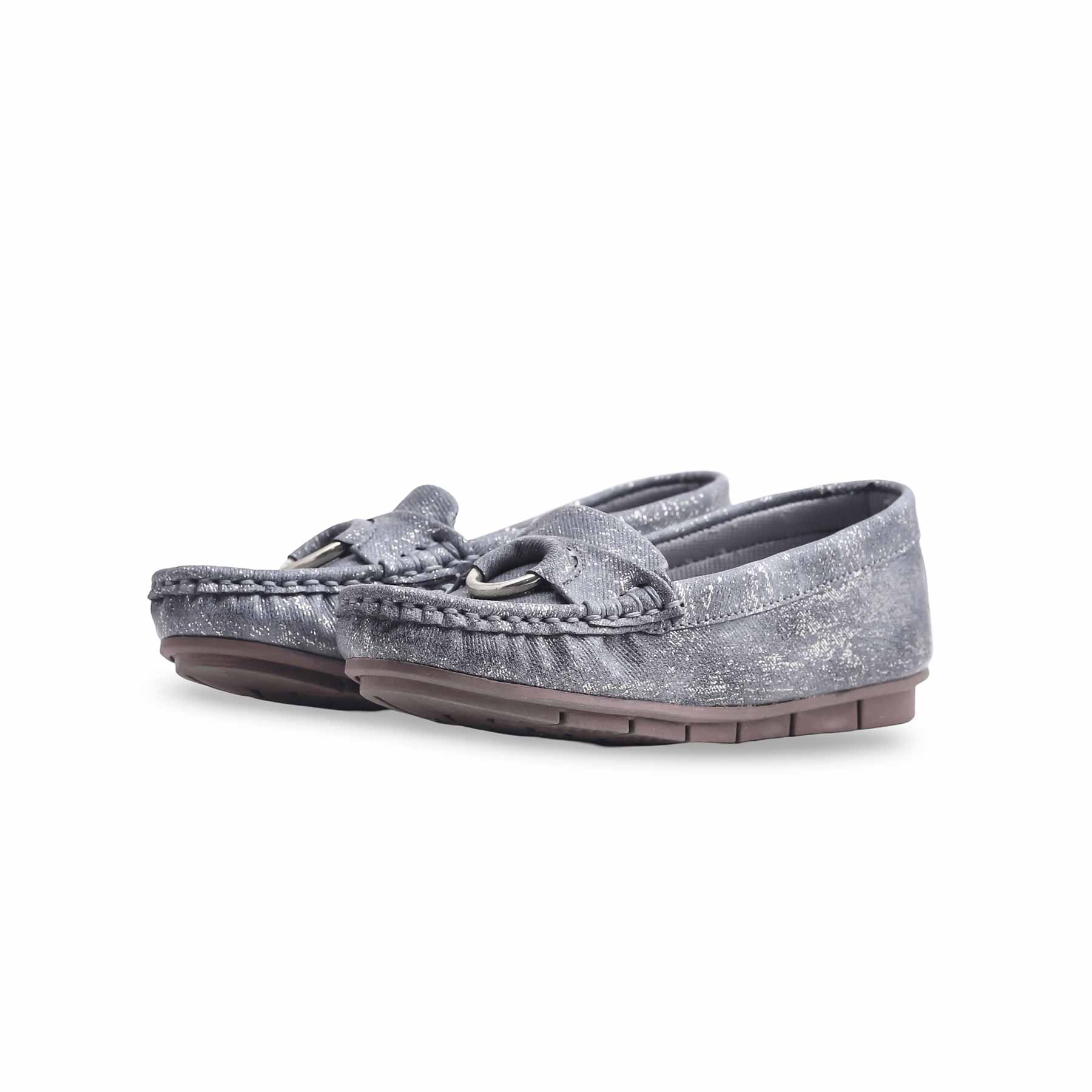 Girls Grey Formal Moccasin KD0909 - Image 3