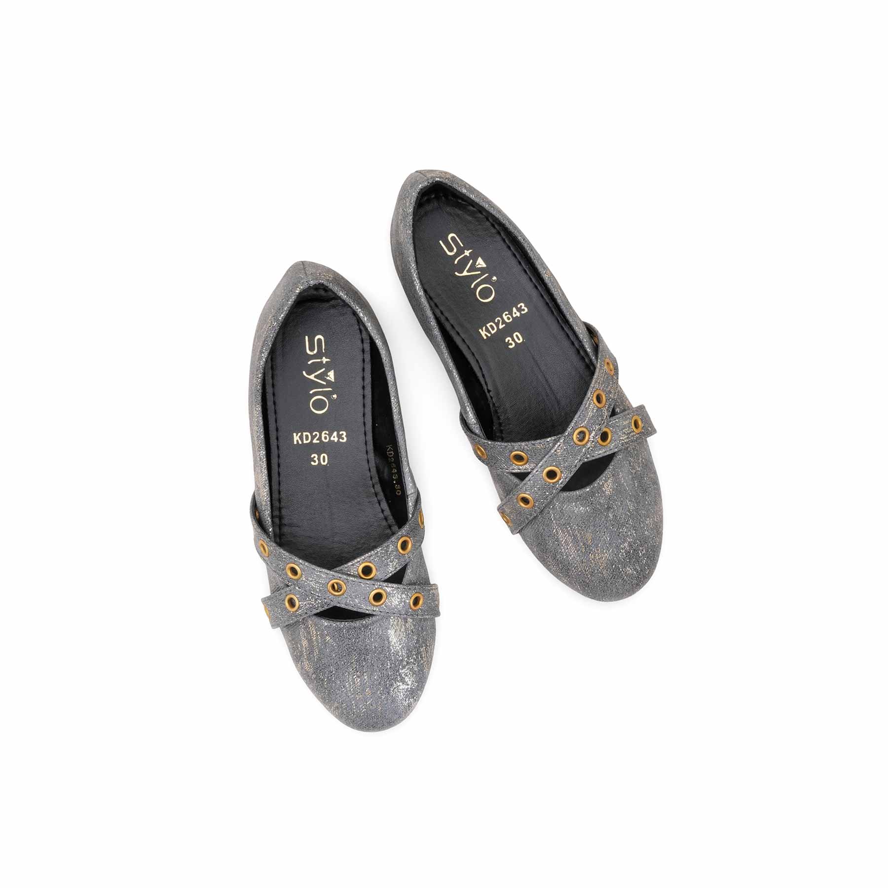 Girls Grey Formal Pumps KD2643 - Image 5