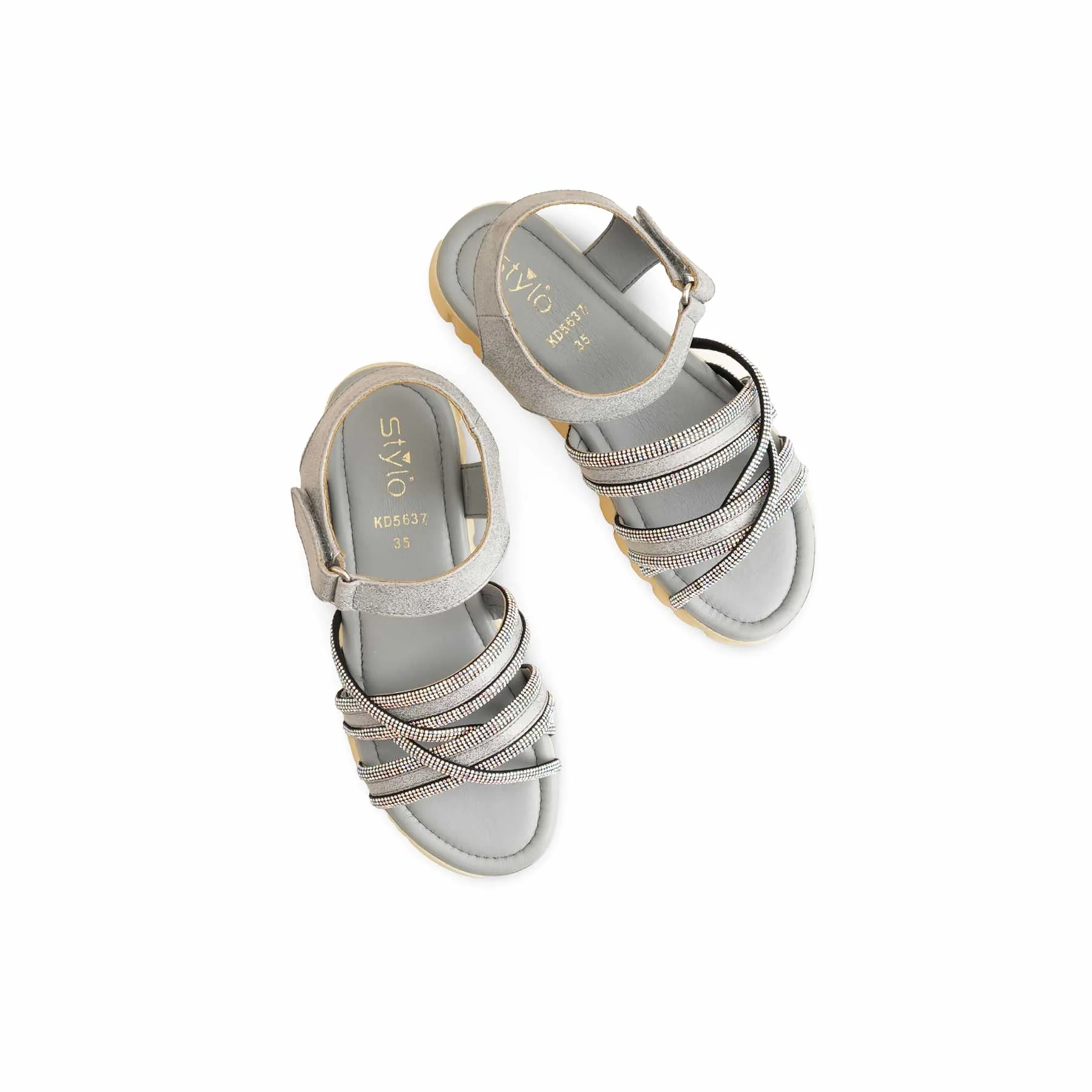 Girls Grey Formal Sandal KD5637 - Image 5