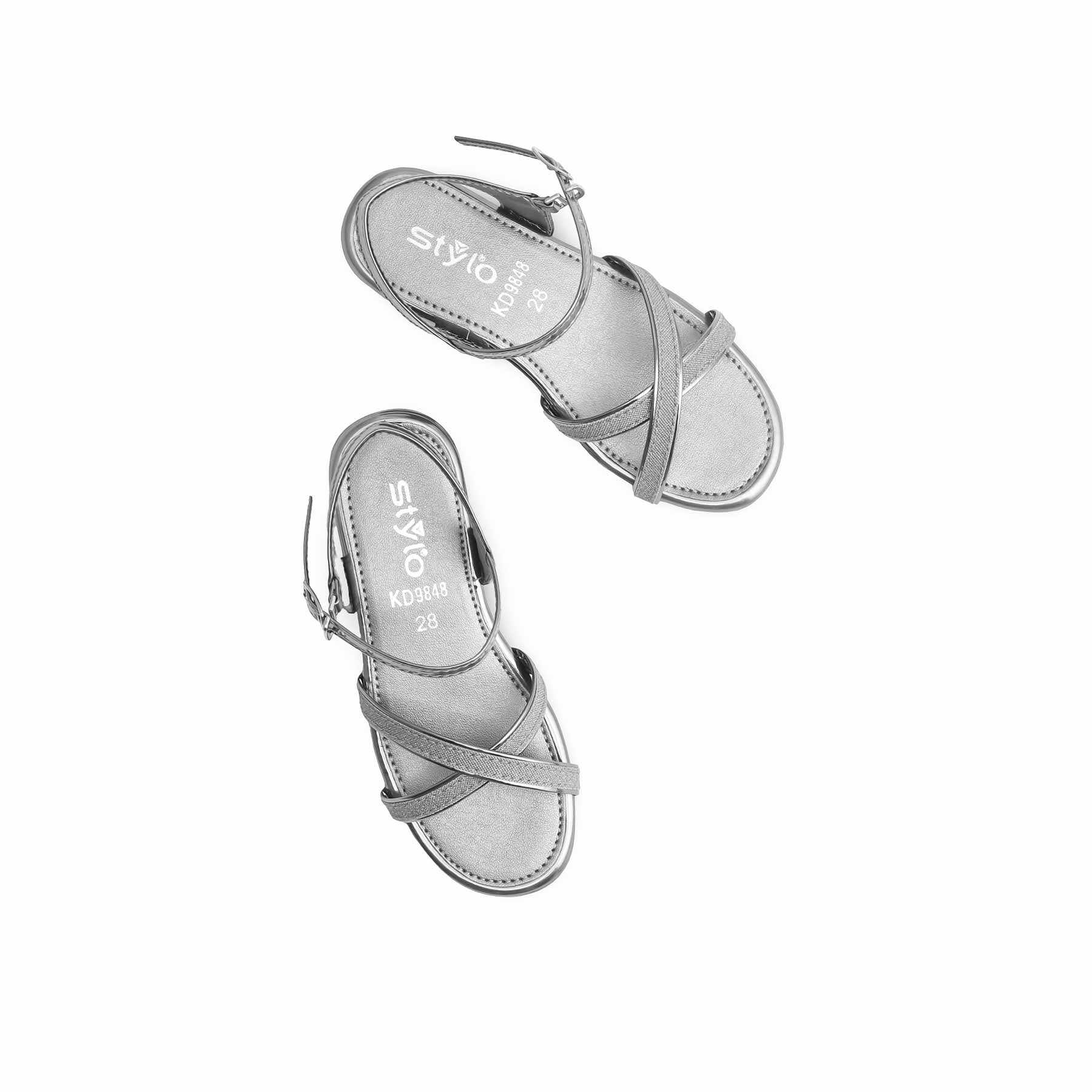 Girls Grey Formal Sandal KD9848 - Image 5