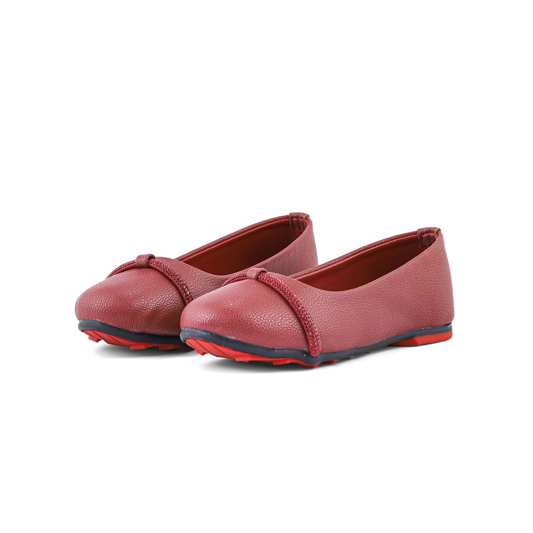 Girls Maroon Casual Pumps KD0943 - Image 2