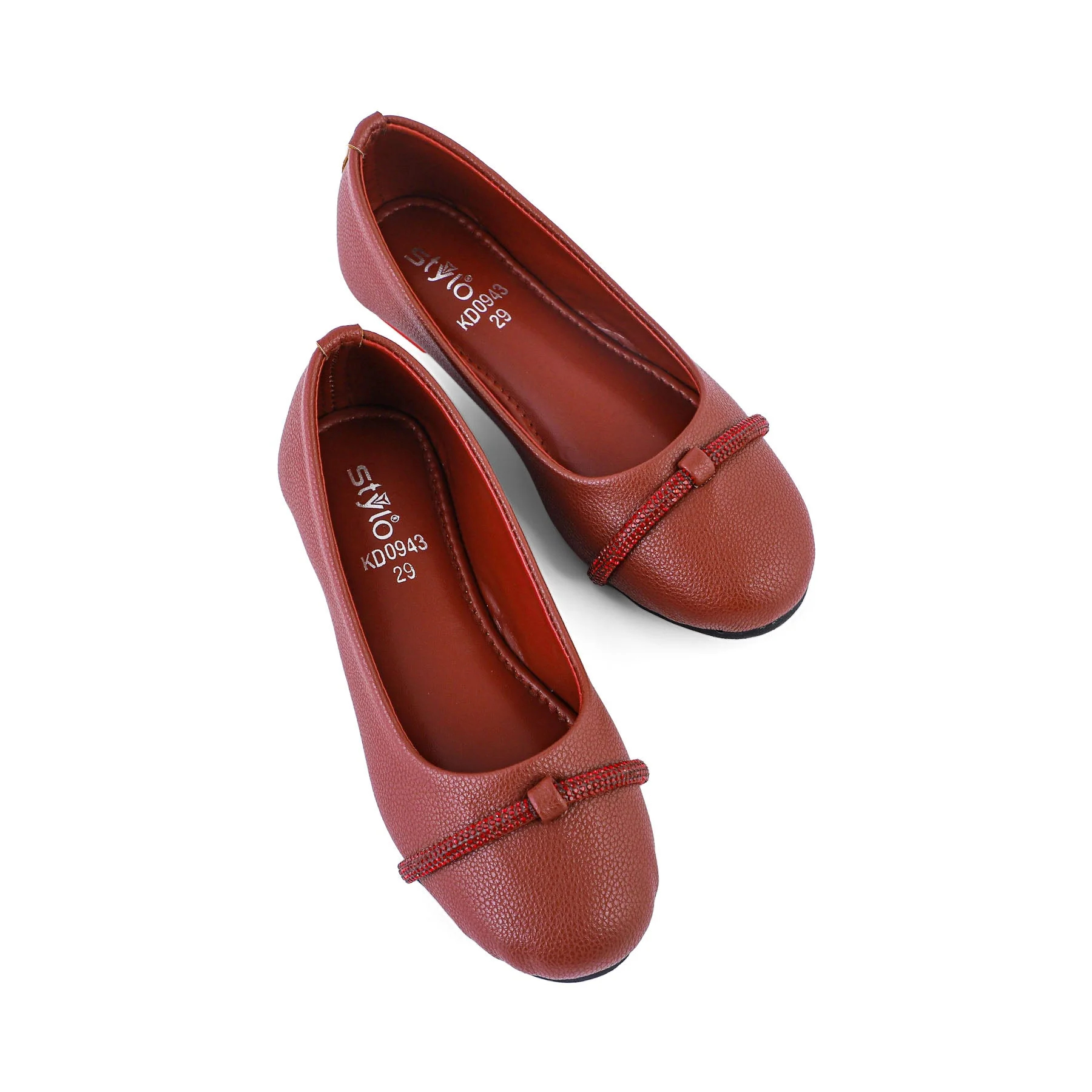 Girls Maroon Casual Pumps KD0943 - Image 4