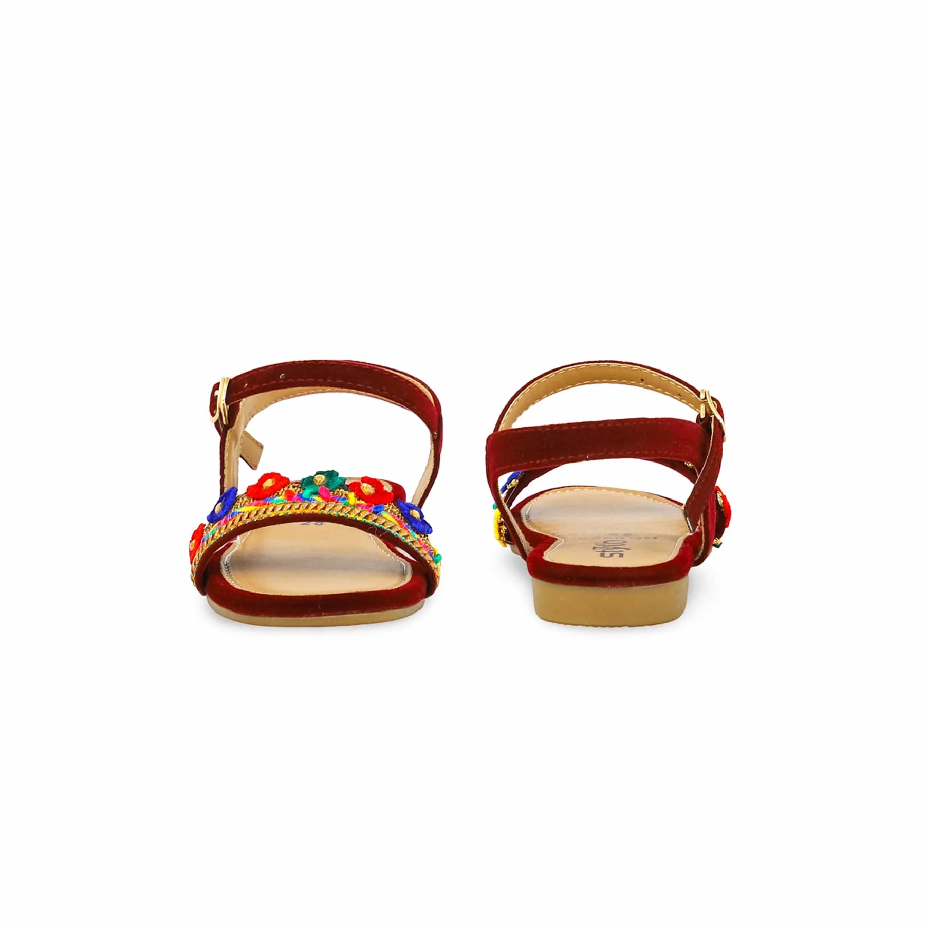 Girls Maroon Casual Sandal KD9890 - Image 3