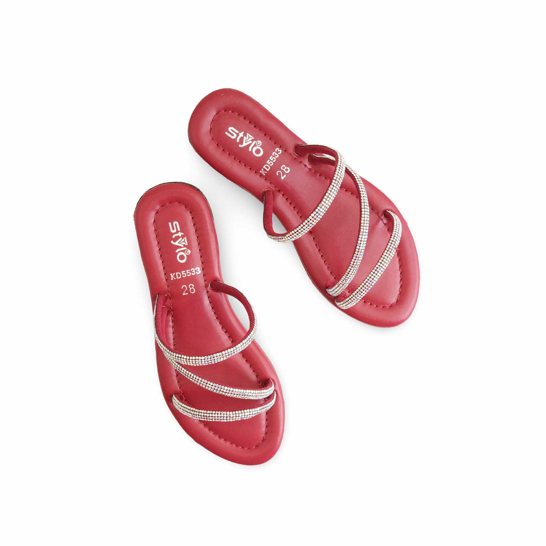 Girls Maroon Casual Slipper KD5533 - Image 4