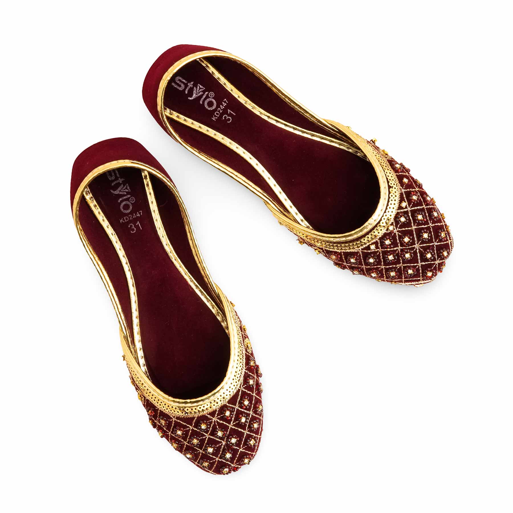 Girls Maroon Fancy Khussa KD2447 - Image 5