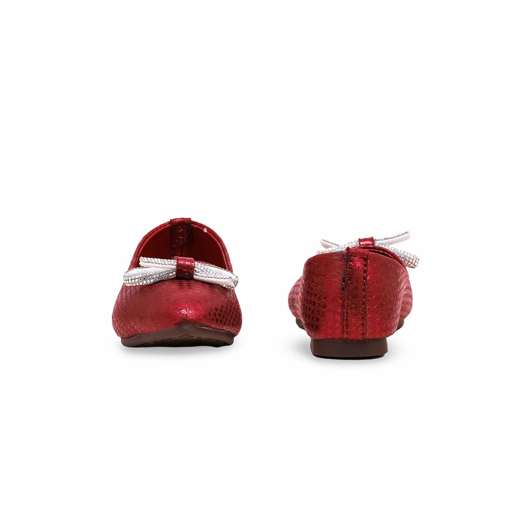 Girls Maroon Fancy Pumps KD2366 - Image 3