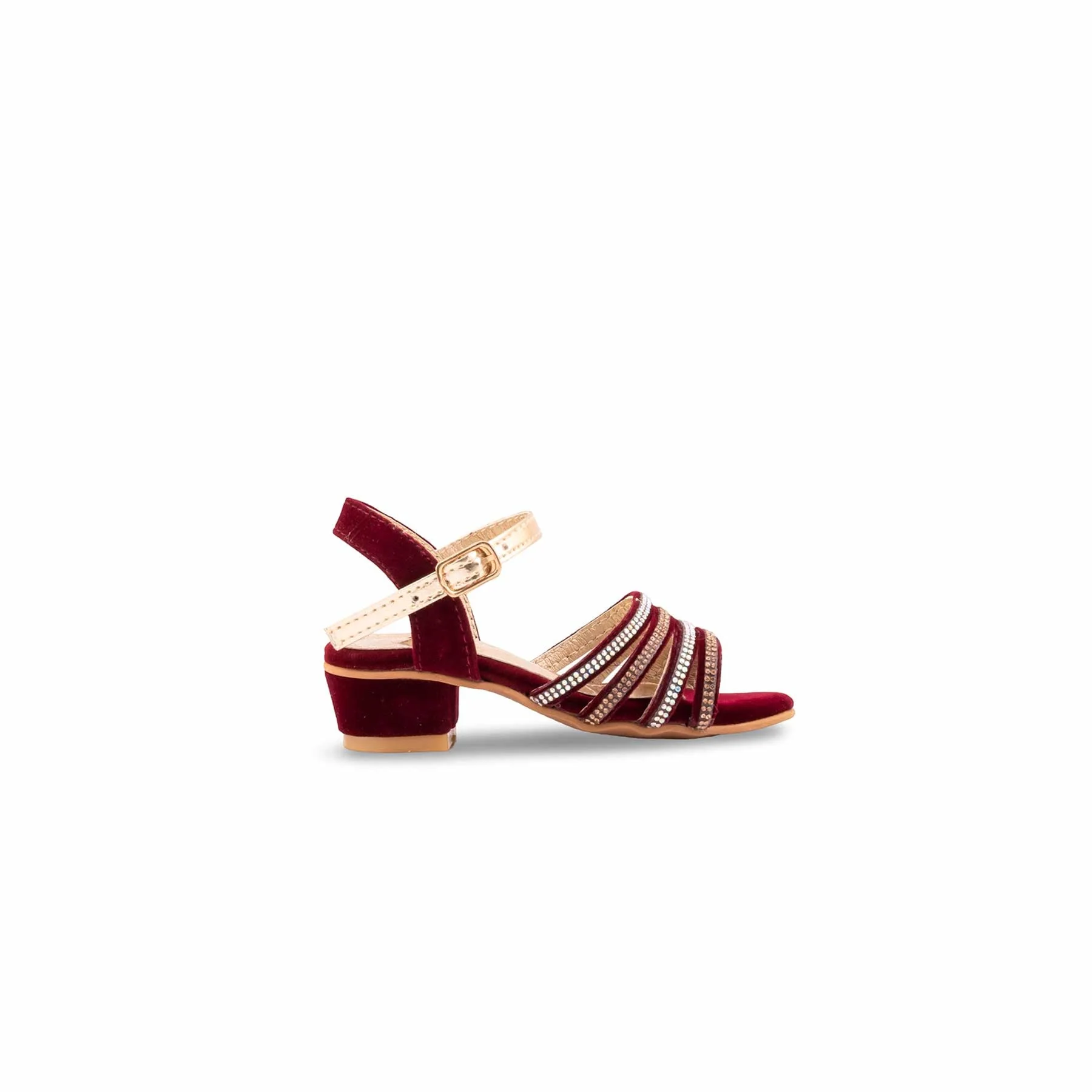 Girls Maroon Fancy Sandal KD5829 - Image 2