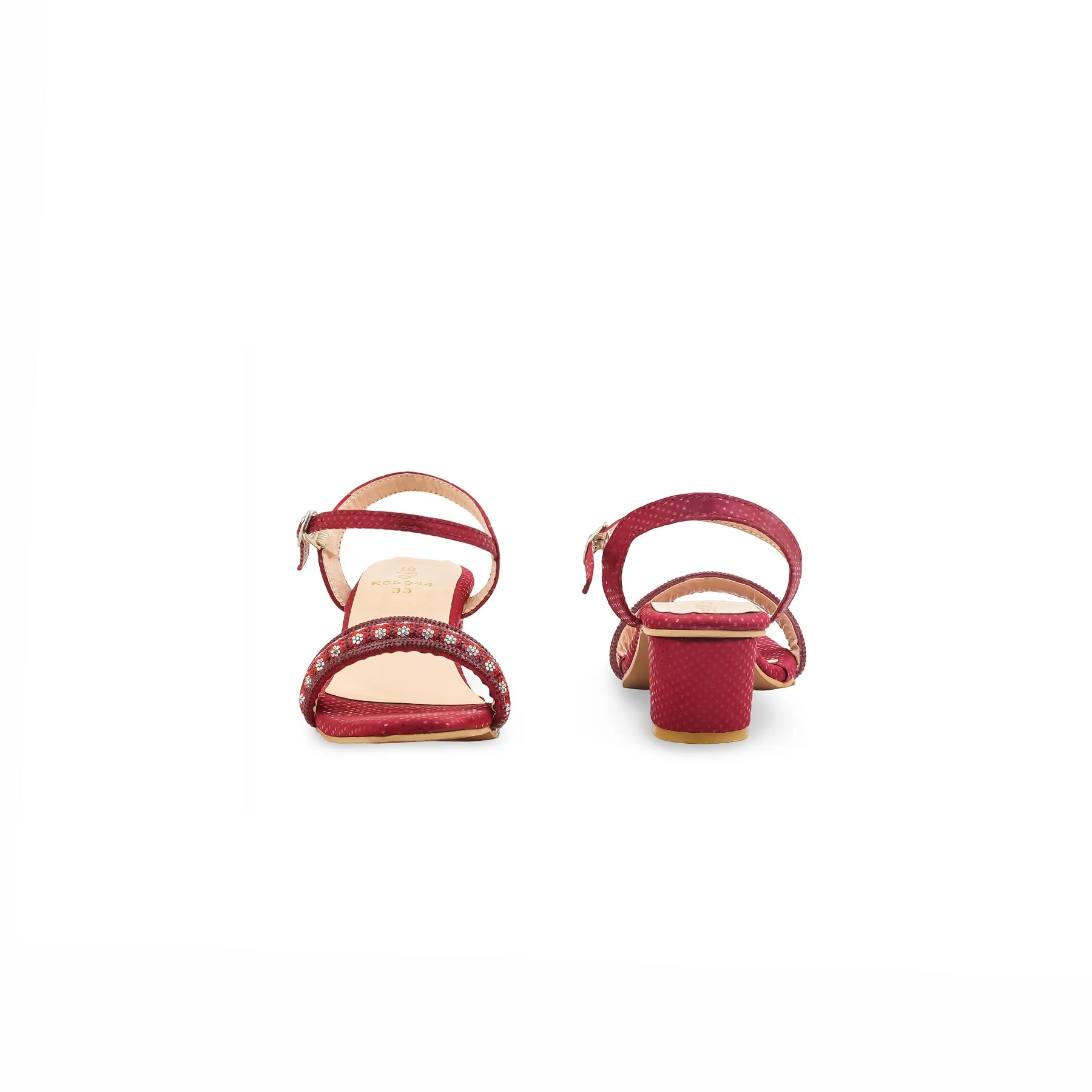 Girls Maroon Fancy Sandal KD5944 - Image 4