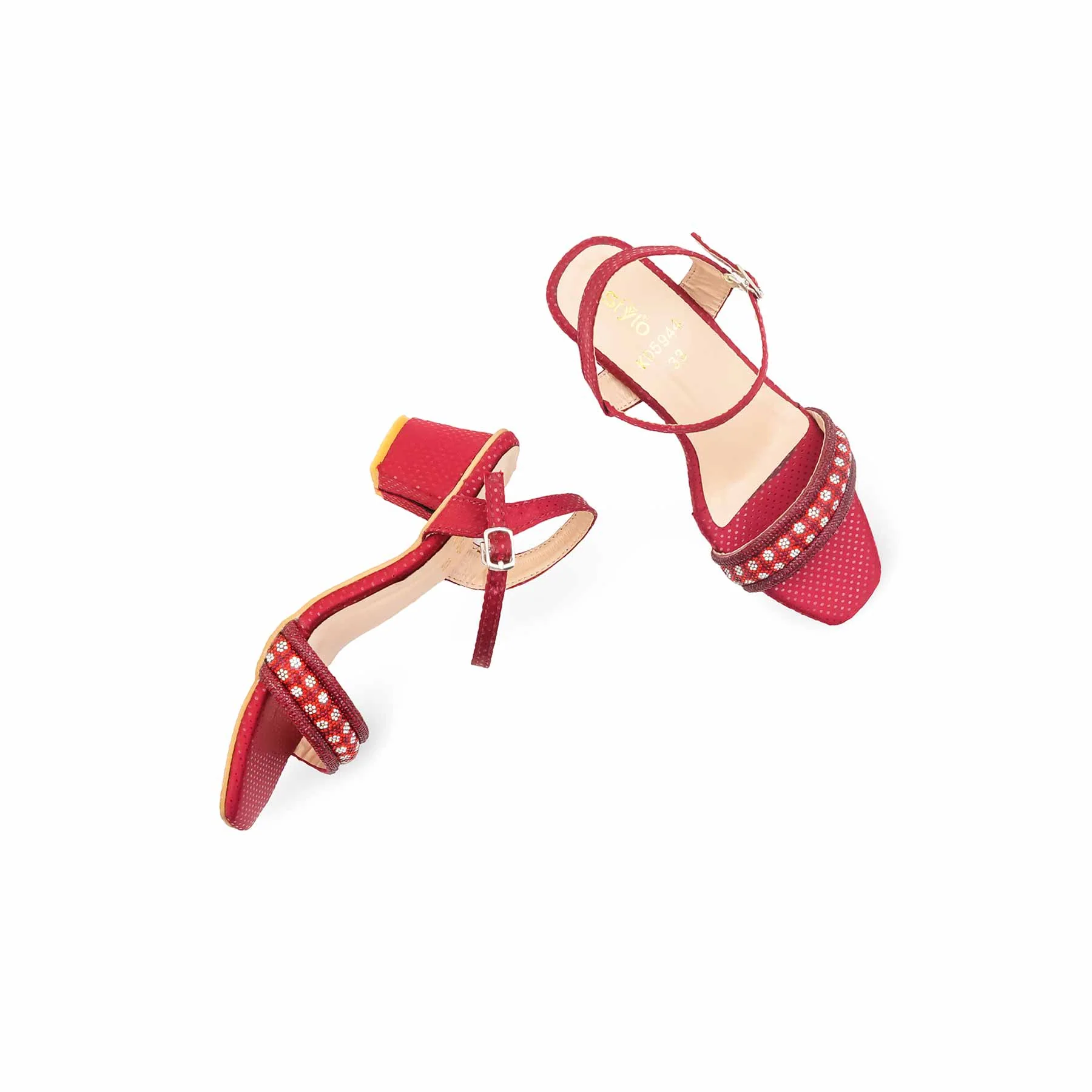 Girls Maroon Fancy Sandal KD5944 - Image 5