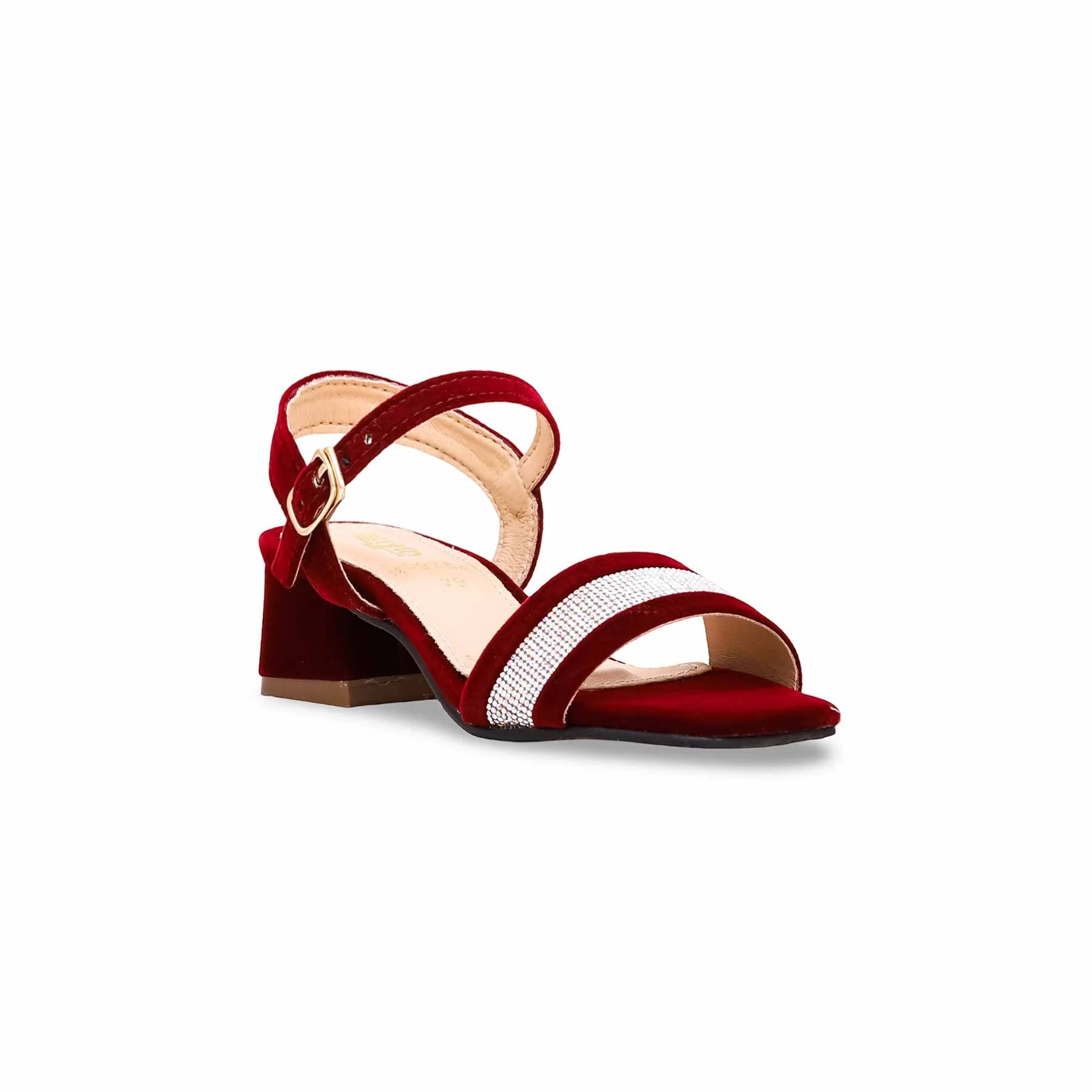 Girls Maroon Fancy Sandal KD9764 - Image 2