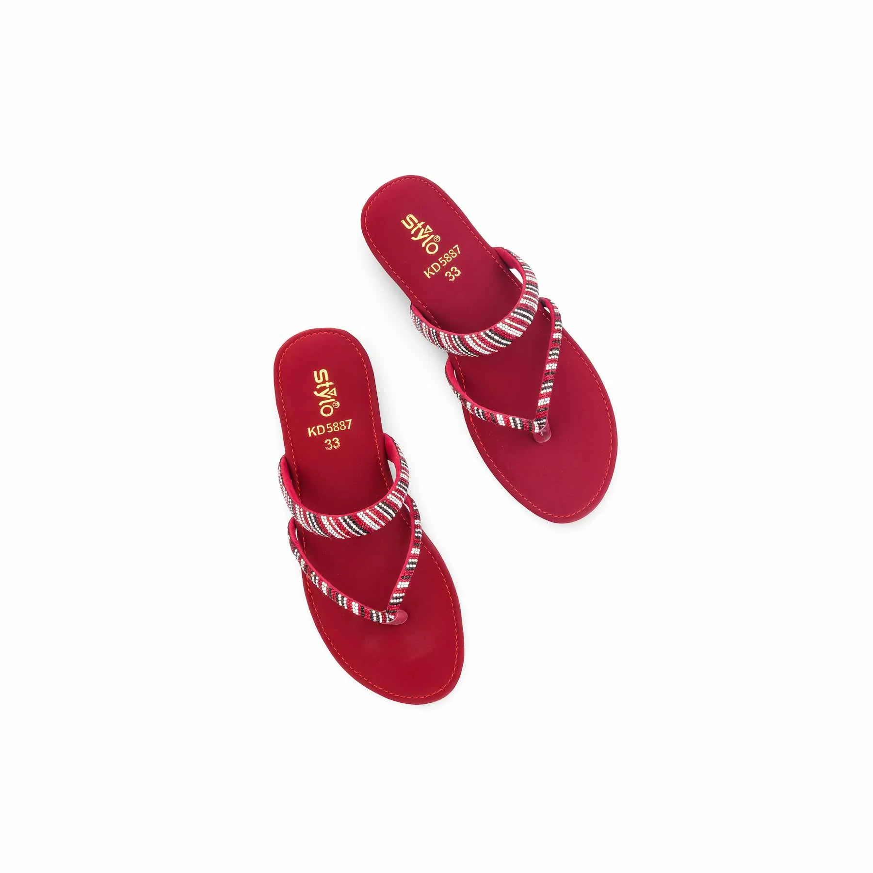 Girls Maroon Fancy Slipper KD5887 - Image 5