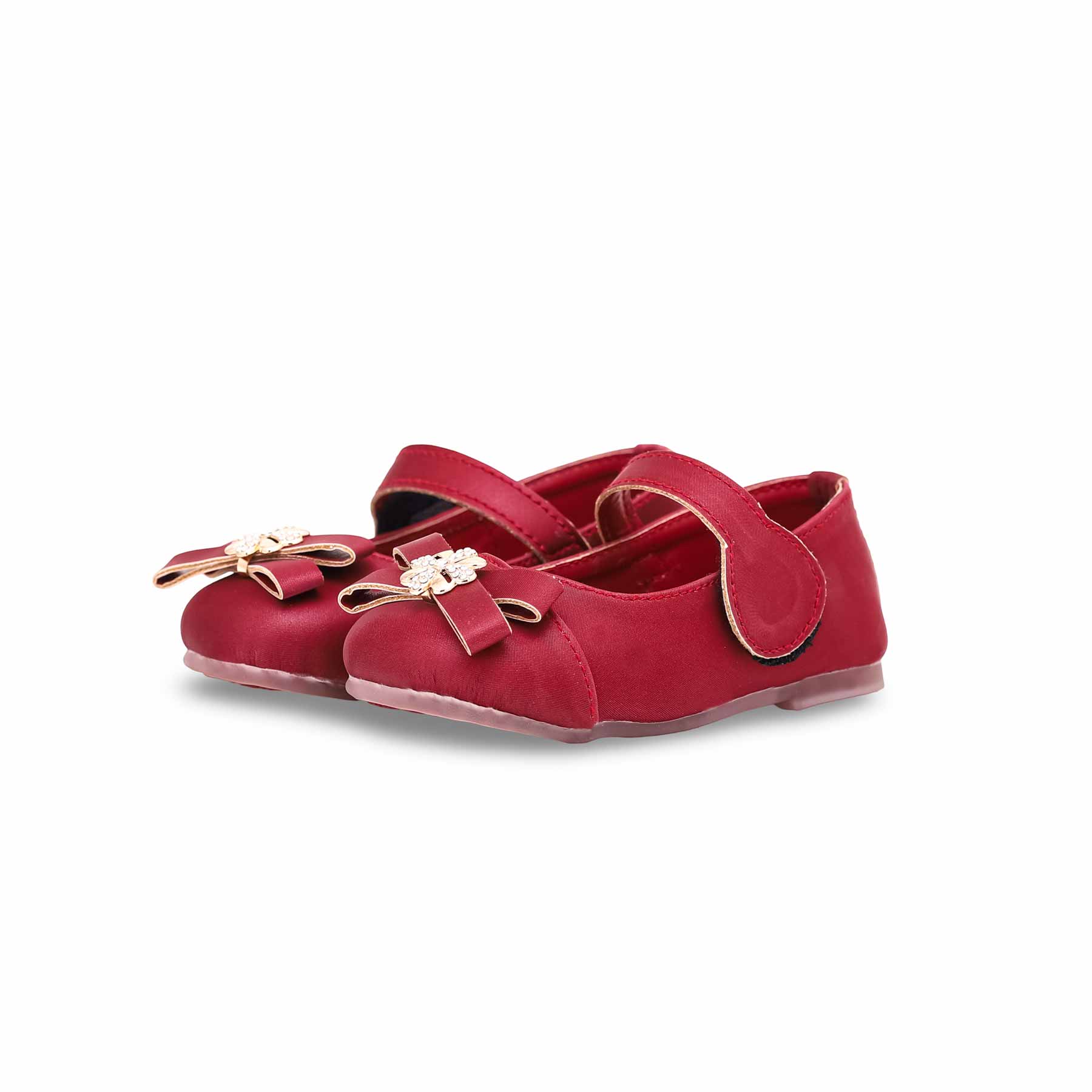 Girls Maroon Formal Pumps KD0941 - Image 2