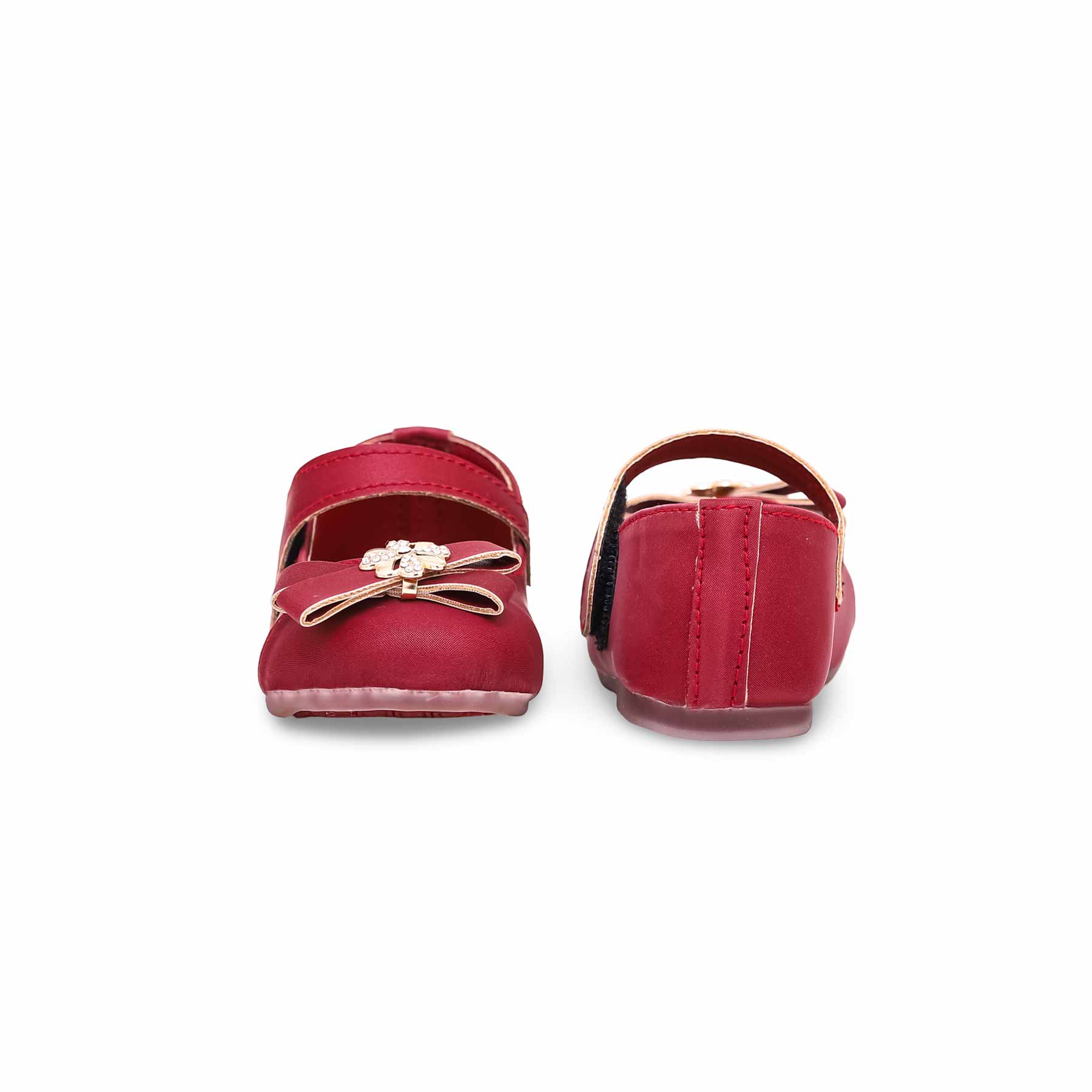 Girls Maroon Formal Pumps KD0941 - Image 3