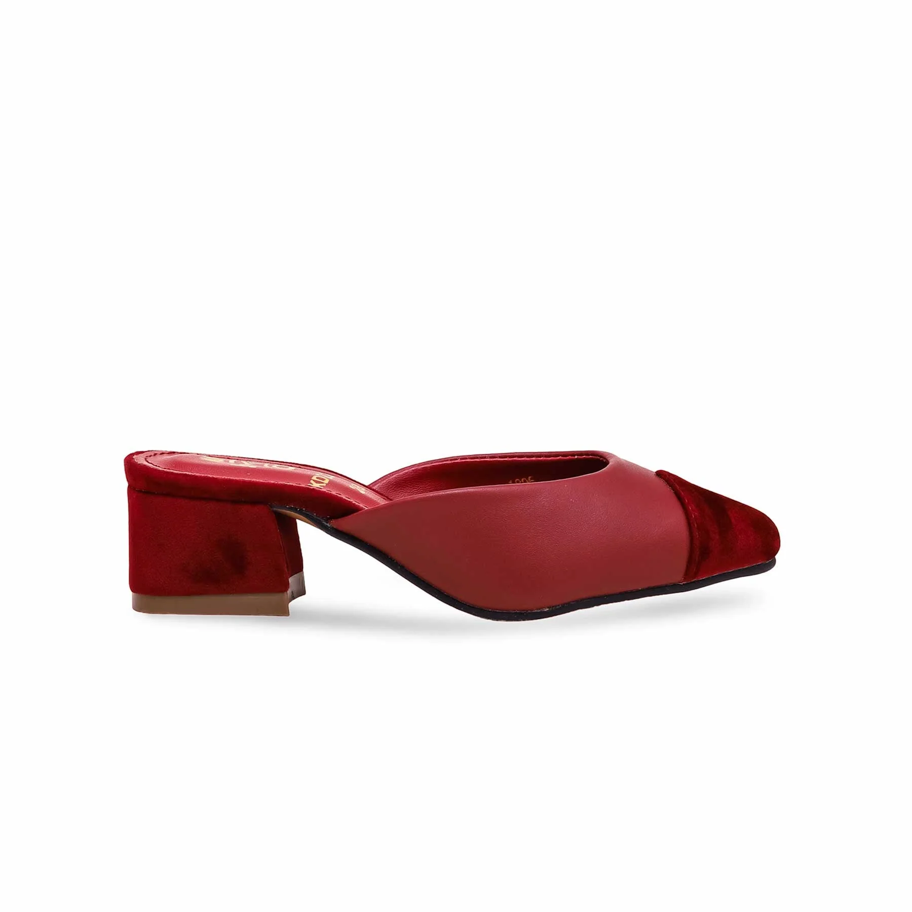 Girls Maroon Formal Pumps KD2285 - Image 2