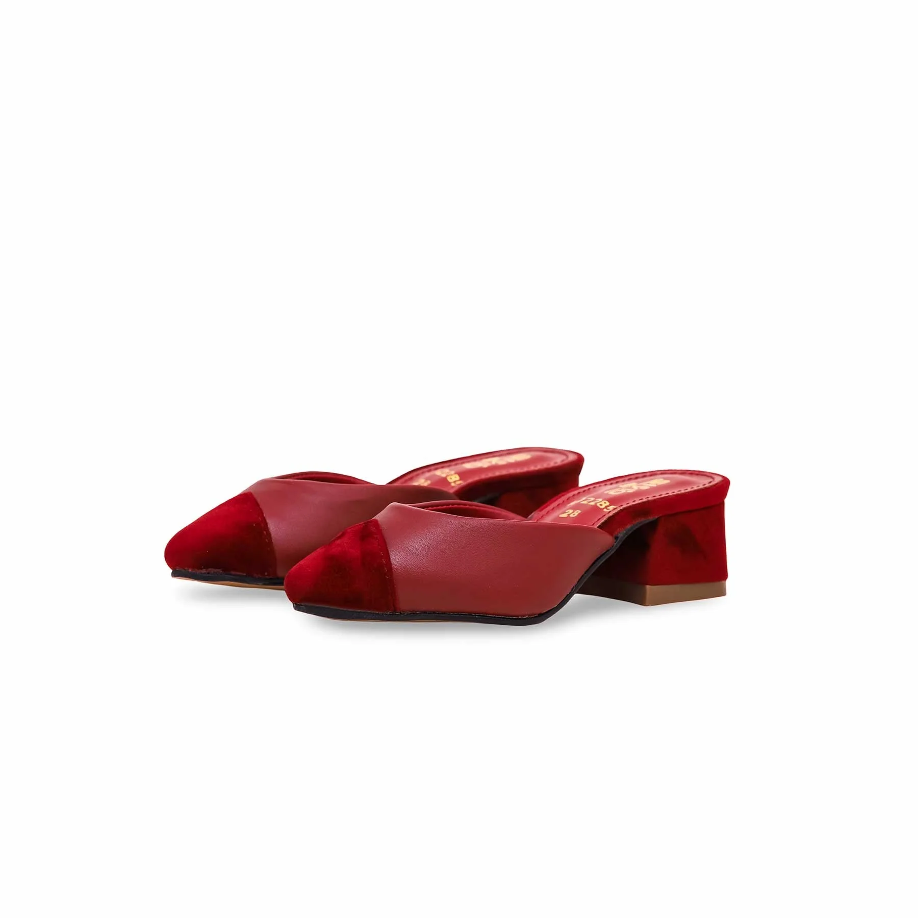 Girls Maroon Formal Pumps KD2285 - Image 3