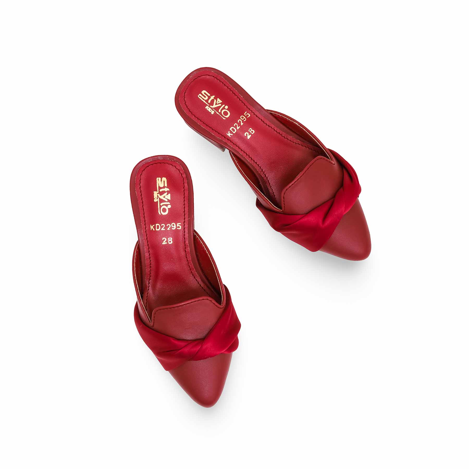 Girls Maroon Formal Pumps KD2295 - Image 4