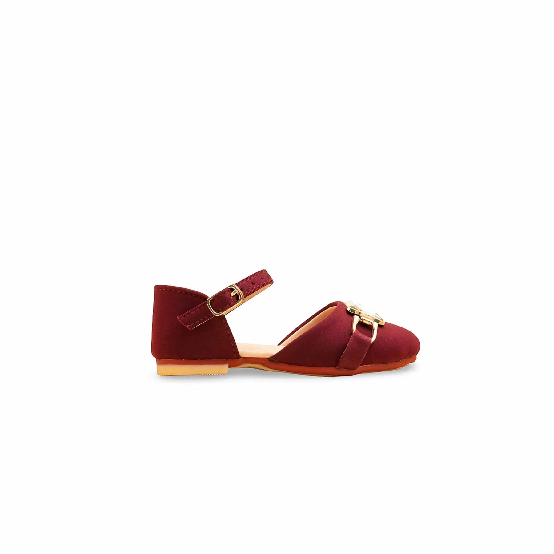 Girls Maroon Formal Pumps KD2476 - Image 2