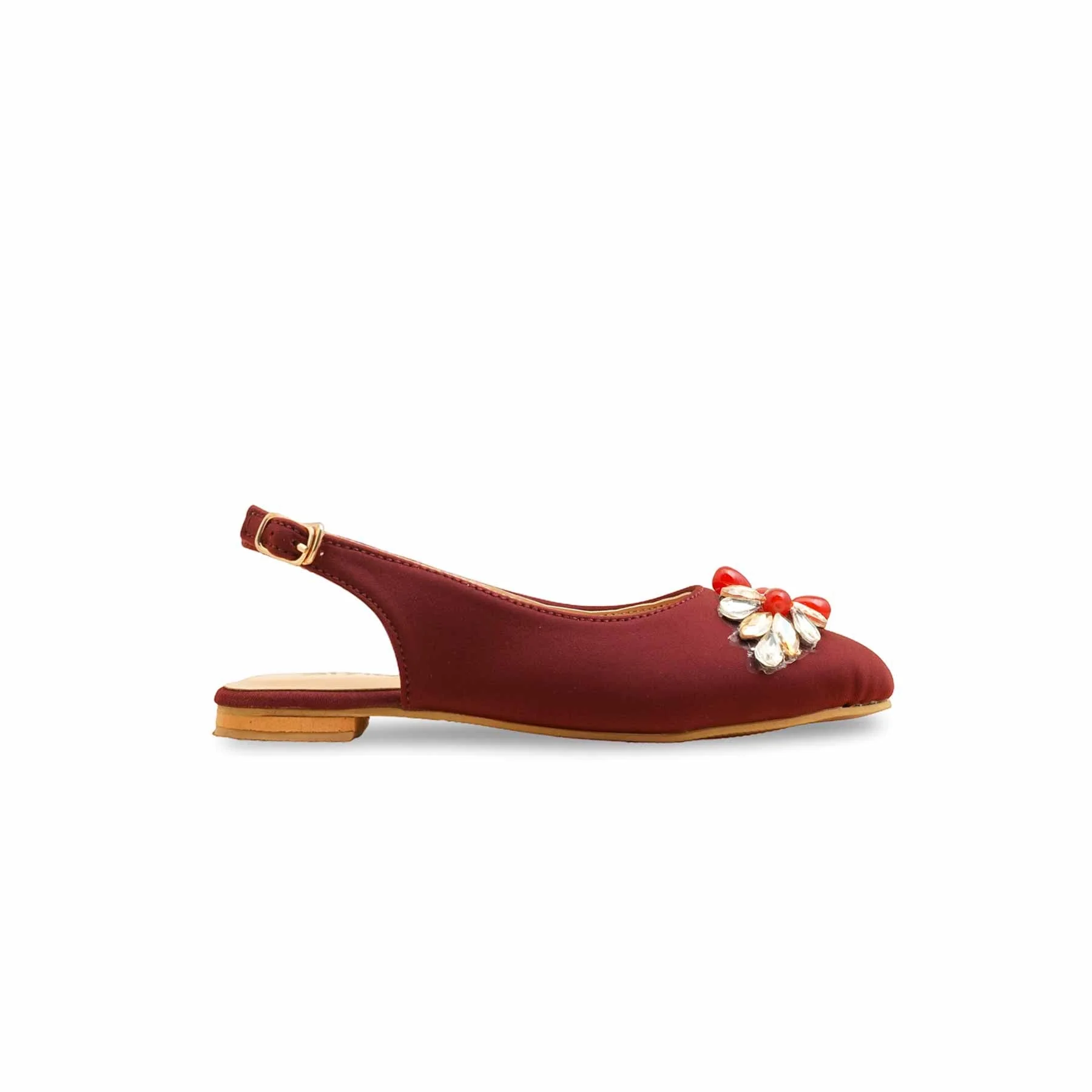 Girls Maroon Formal Pumps KD2551 - Image 2