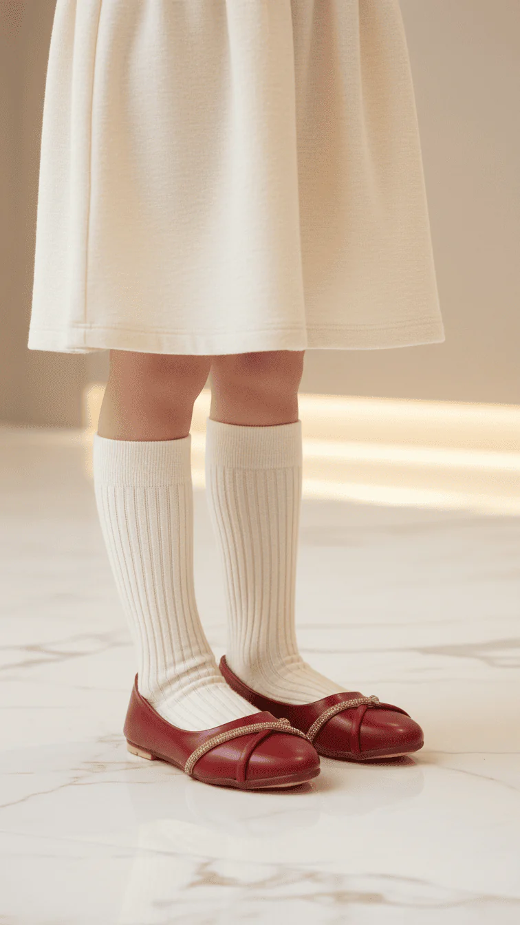 Girls Maroon Formal Pumps KD2572