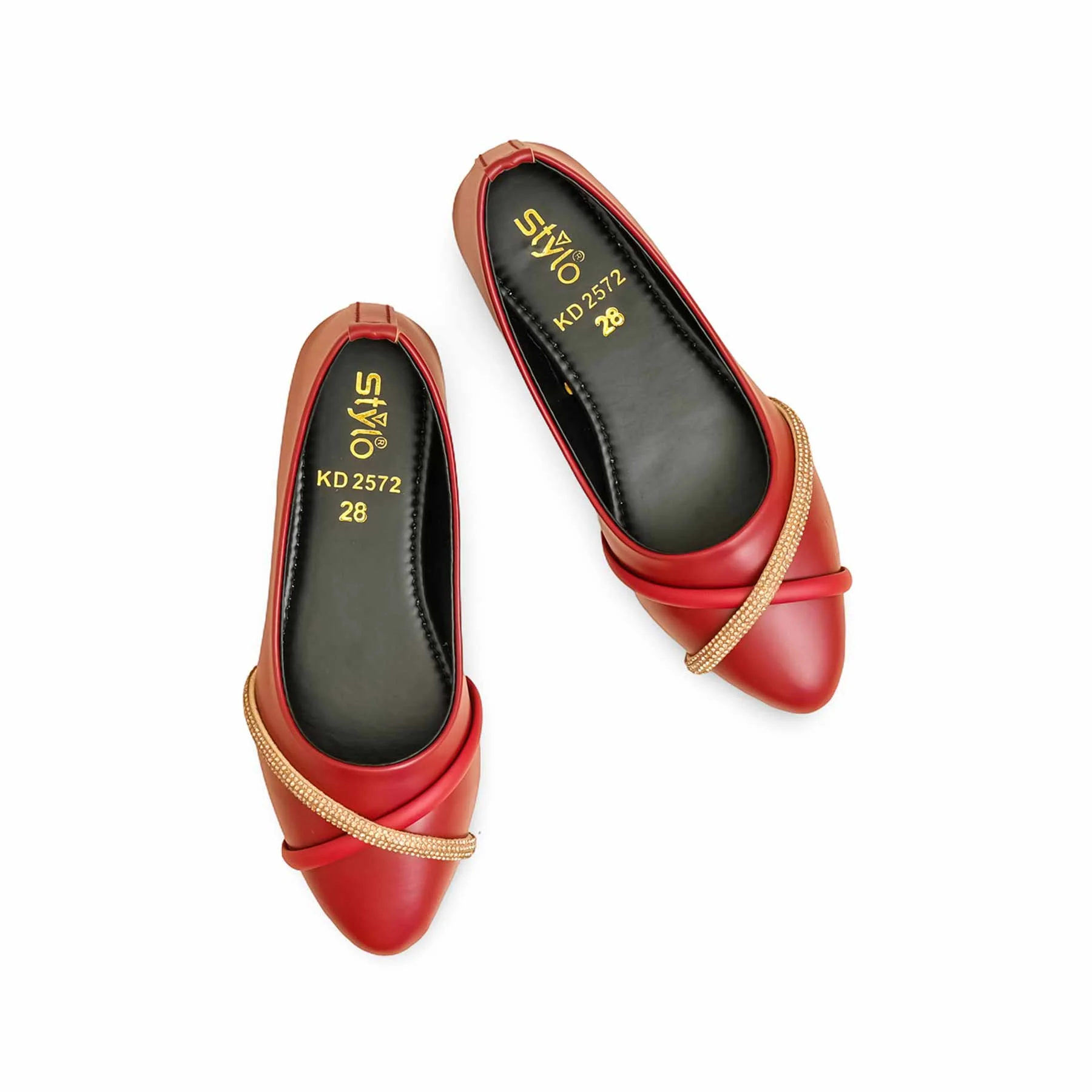 Girls Maroon Formal Pumps KD2572 - Image 5