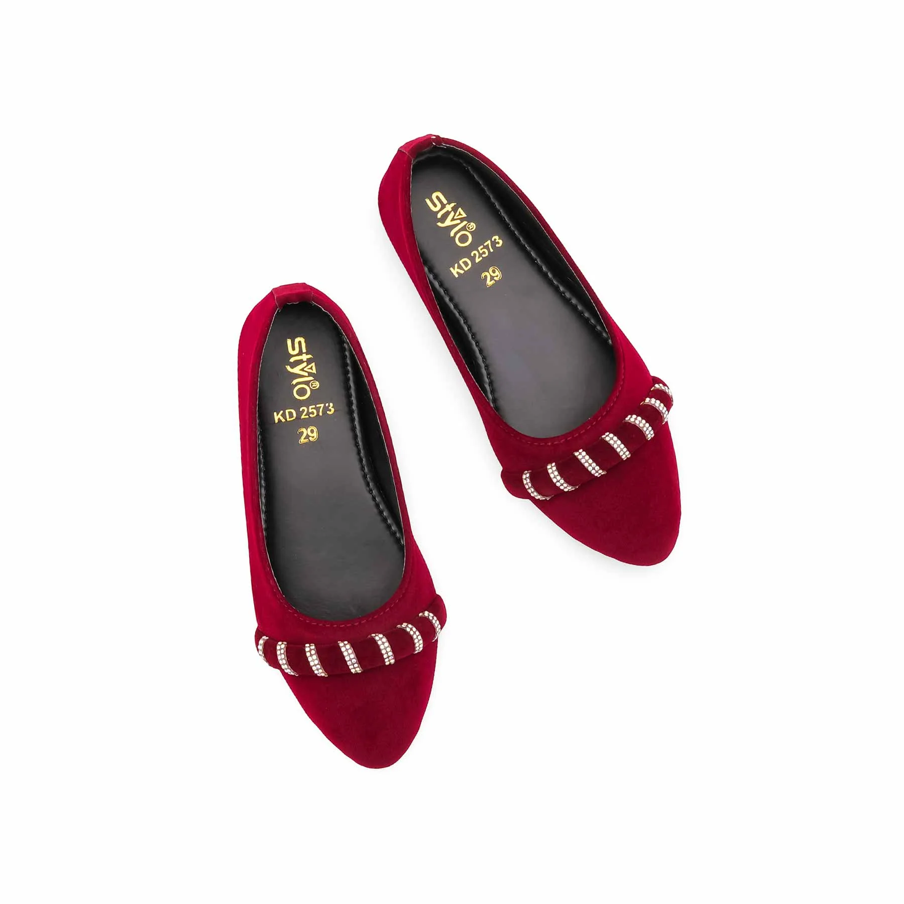 Girls Maroon Formal Pumps KD2573 - Image 5