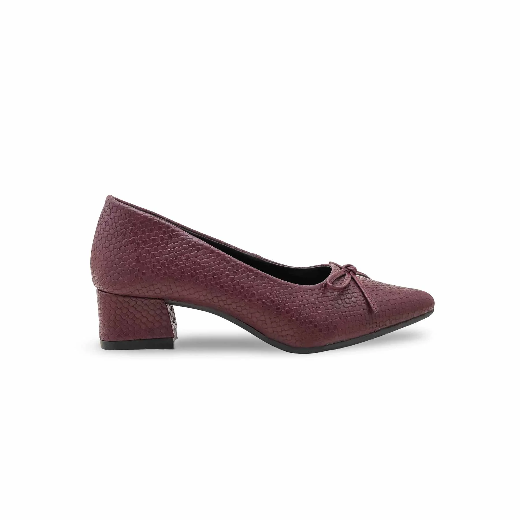 Girls Maroon Formal Pumps KD2611 - Image 2