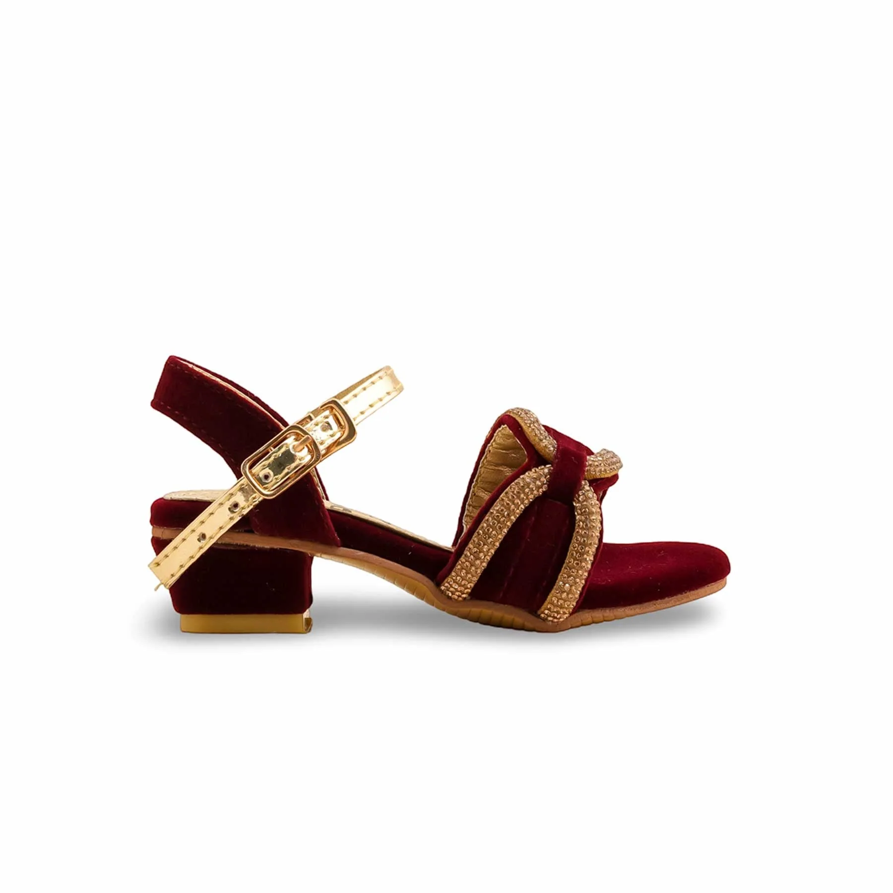 Girls Maroon Formal Sandal KD5706 - Image 2