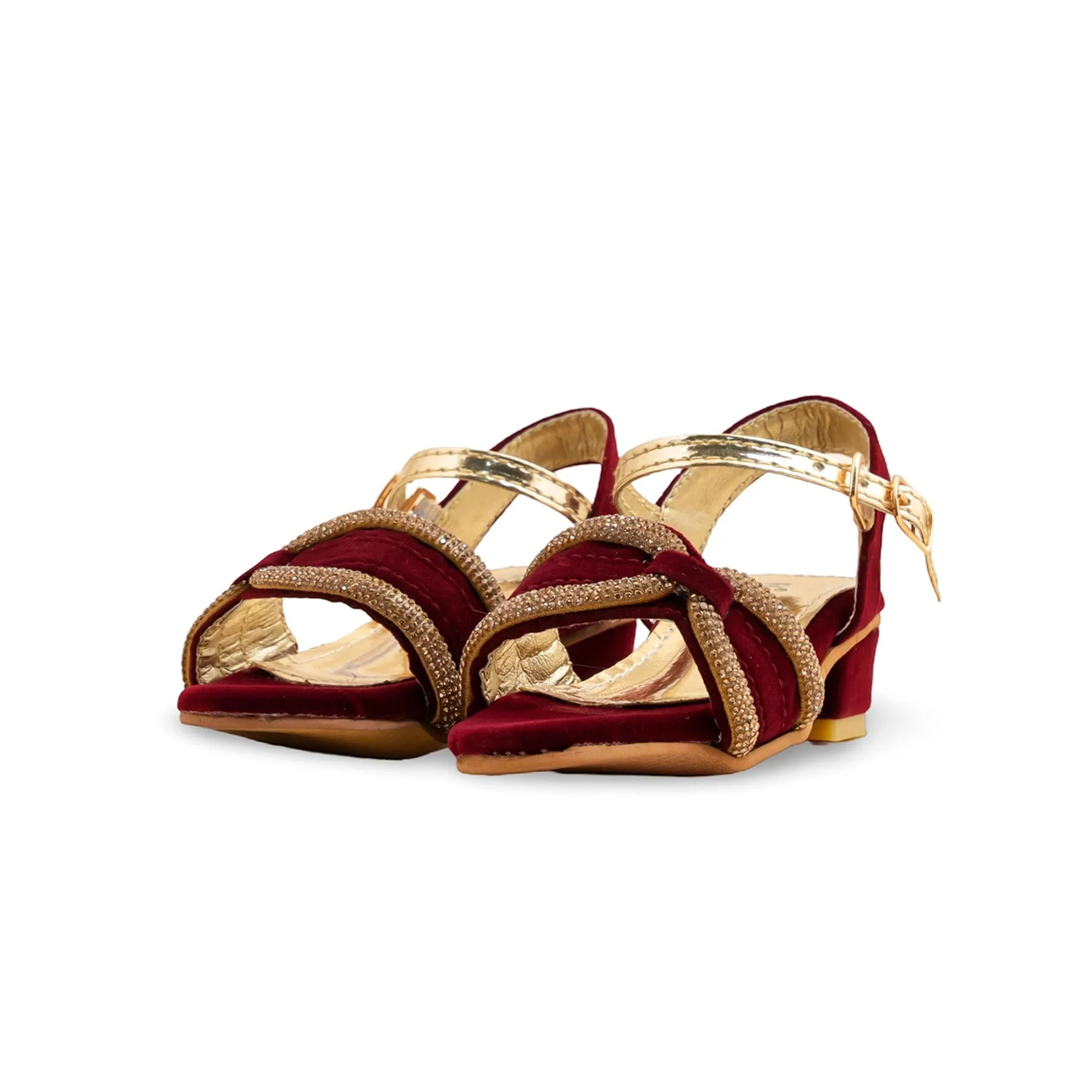 Girls Maroon Formal Sandal KD5706 - Image 3
