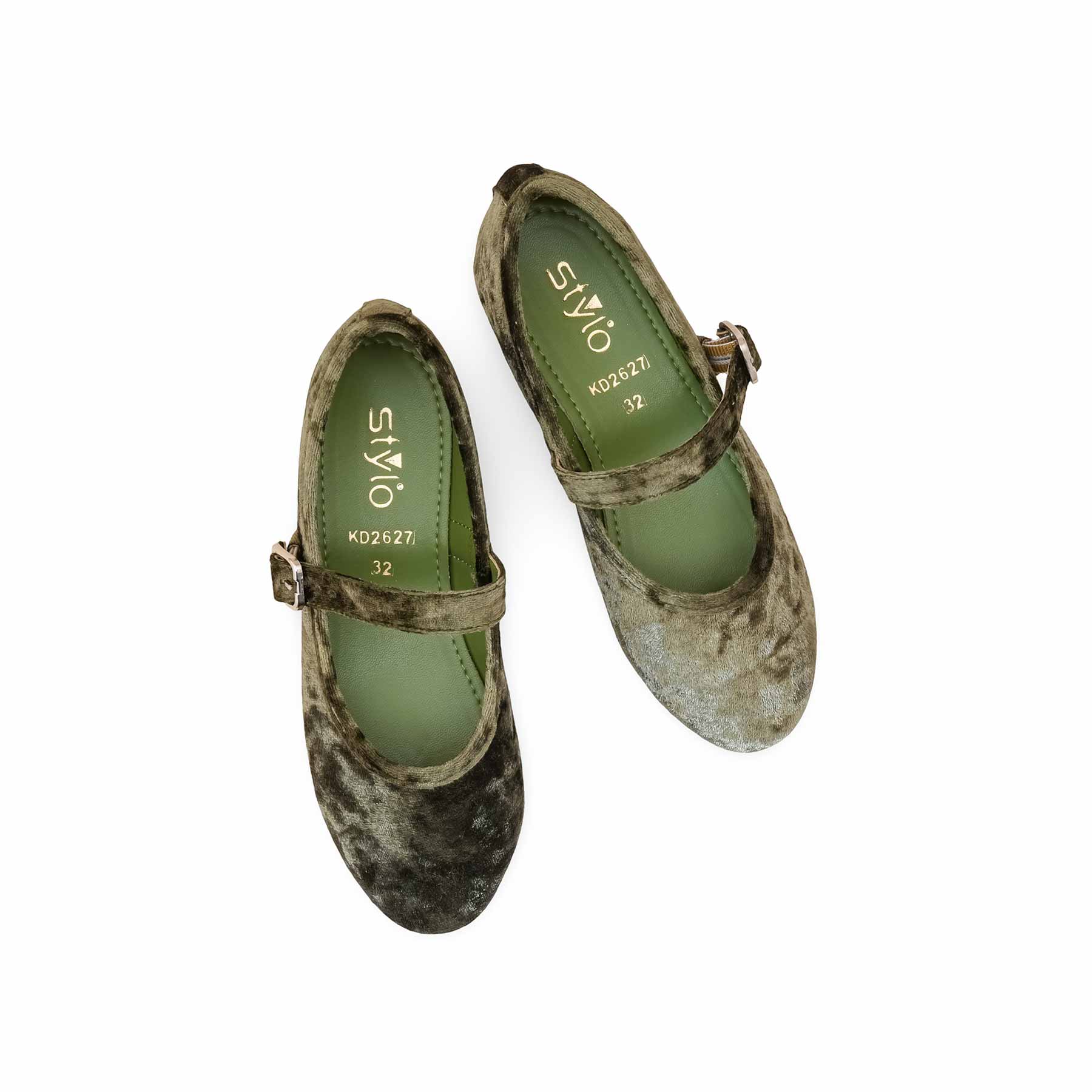 Girls Olive Formal Pumps KD2627 - Image 5