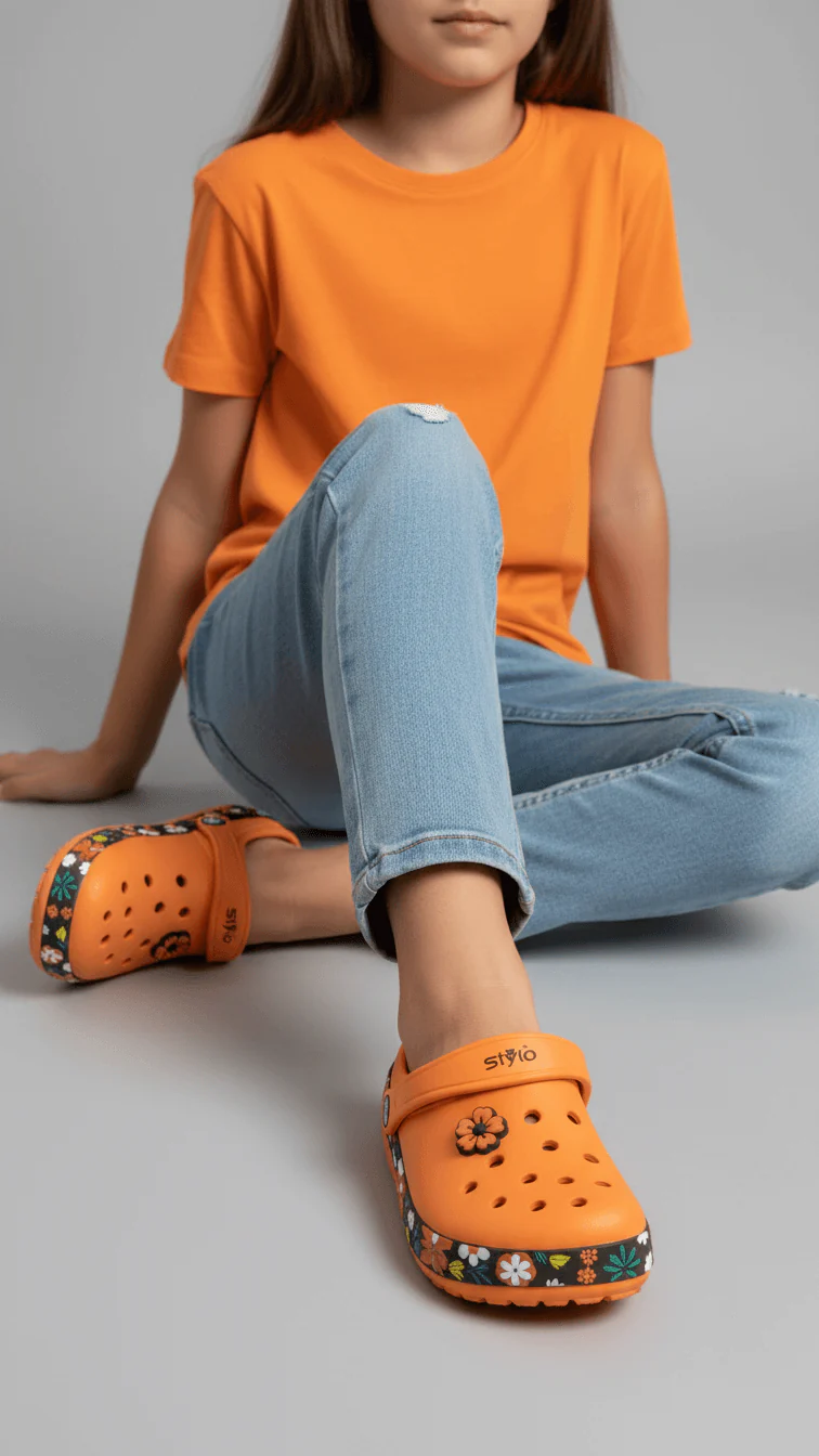 Girls Orange Casual Flip Flop KD5737